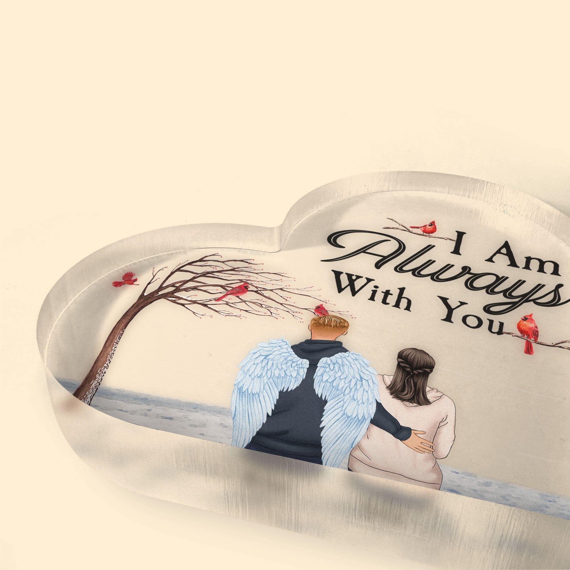 I Am Always With You - Personalized Heart-Shaped Acrylic Plaque