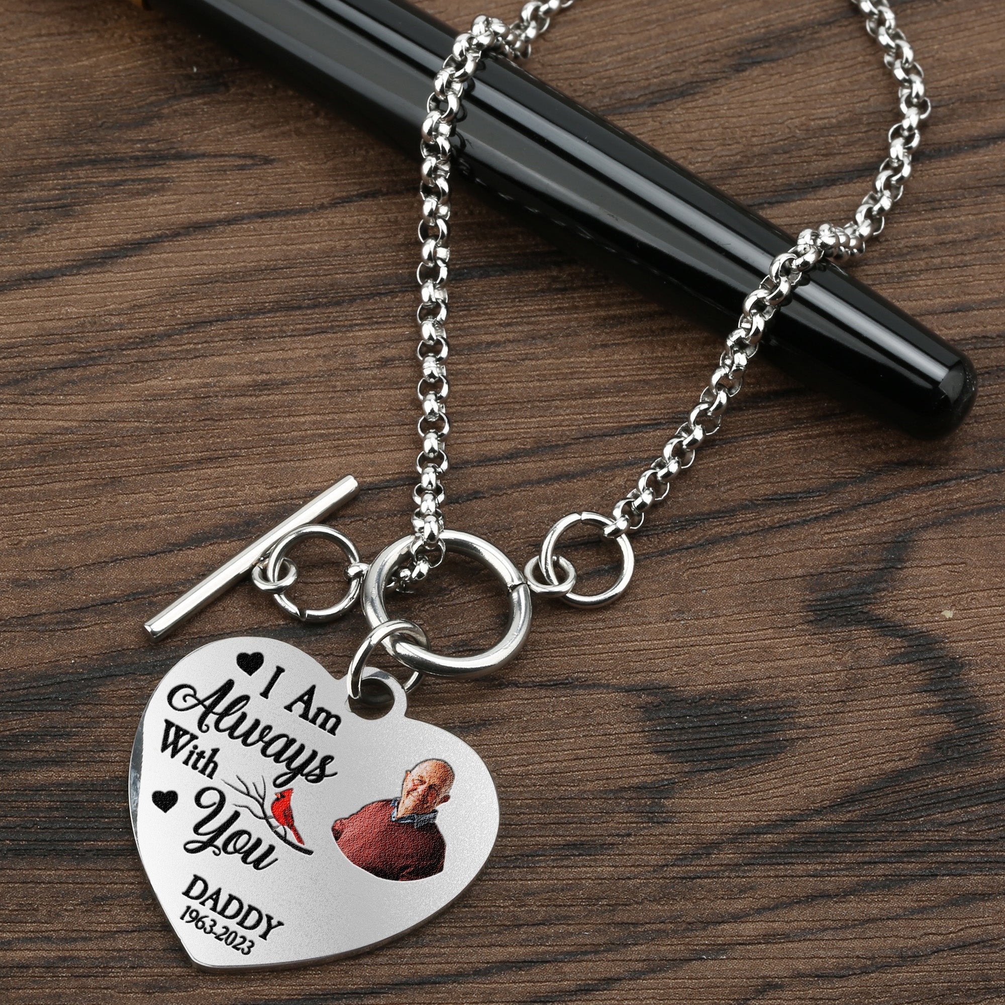  I Am Always With You - Personalized Photo Heart Bracelet