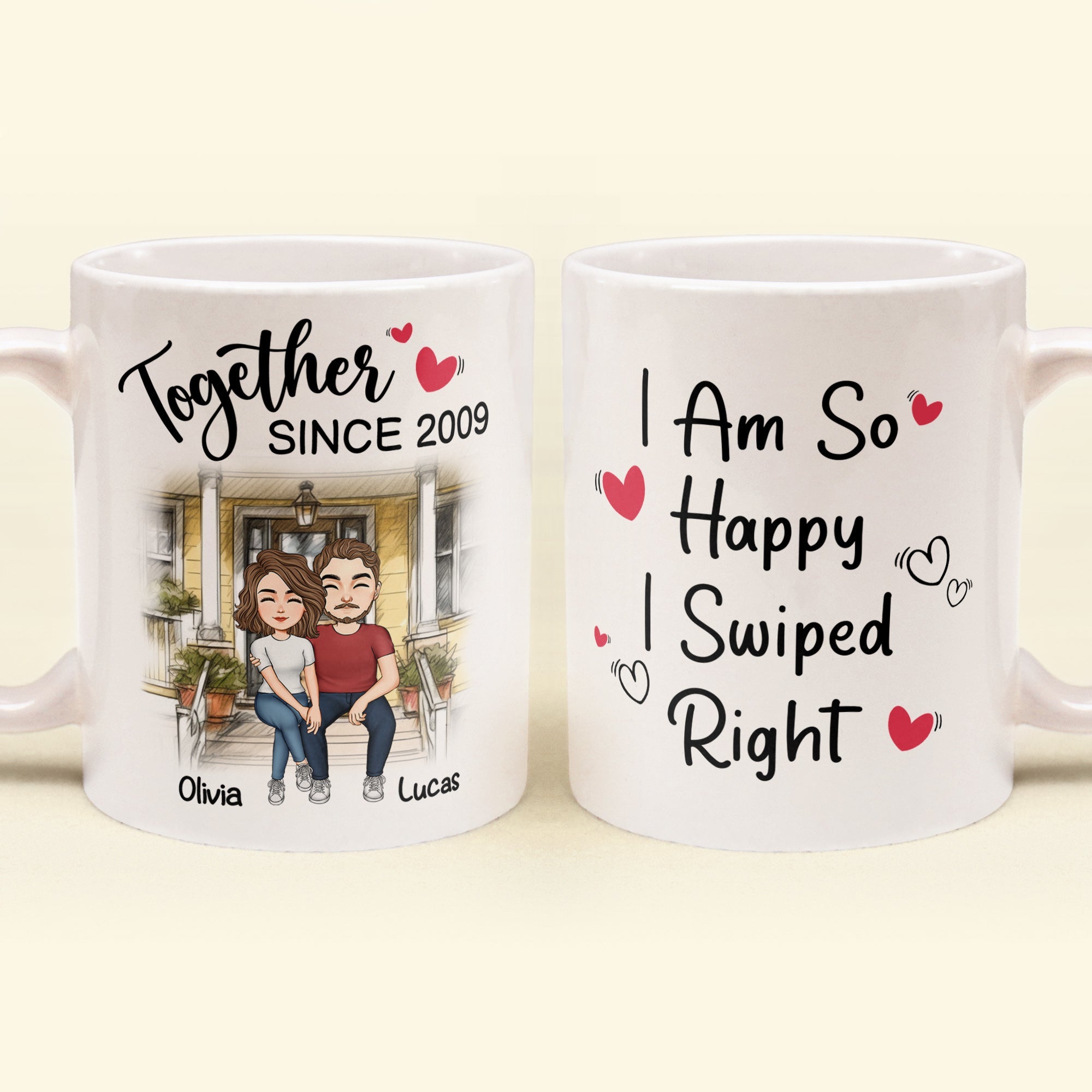 I Am So Happy I Swiped Right Couples - Personalized Mug