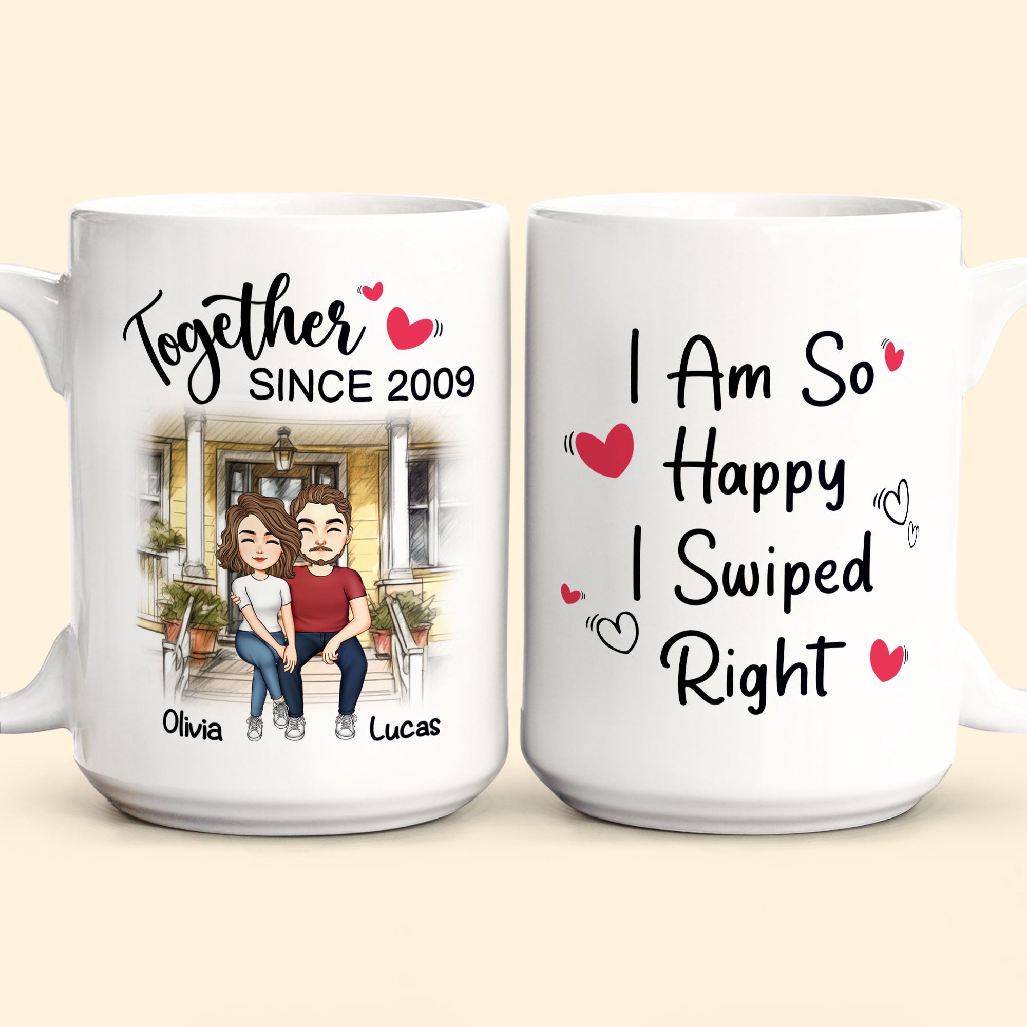 I Am So Happy I Swiped Right Couples - Personalized Mug