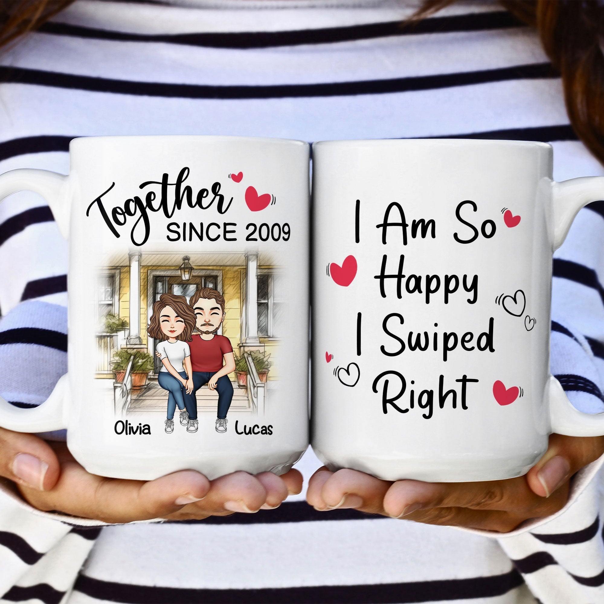 I Am So Happy I Swiped Right Couples - Personalized Mug