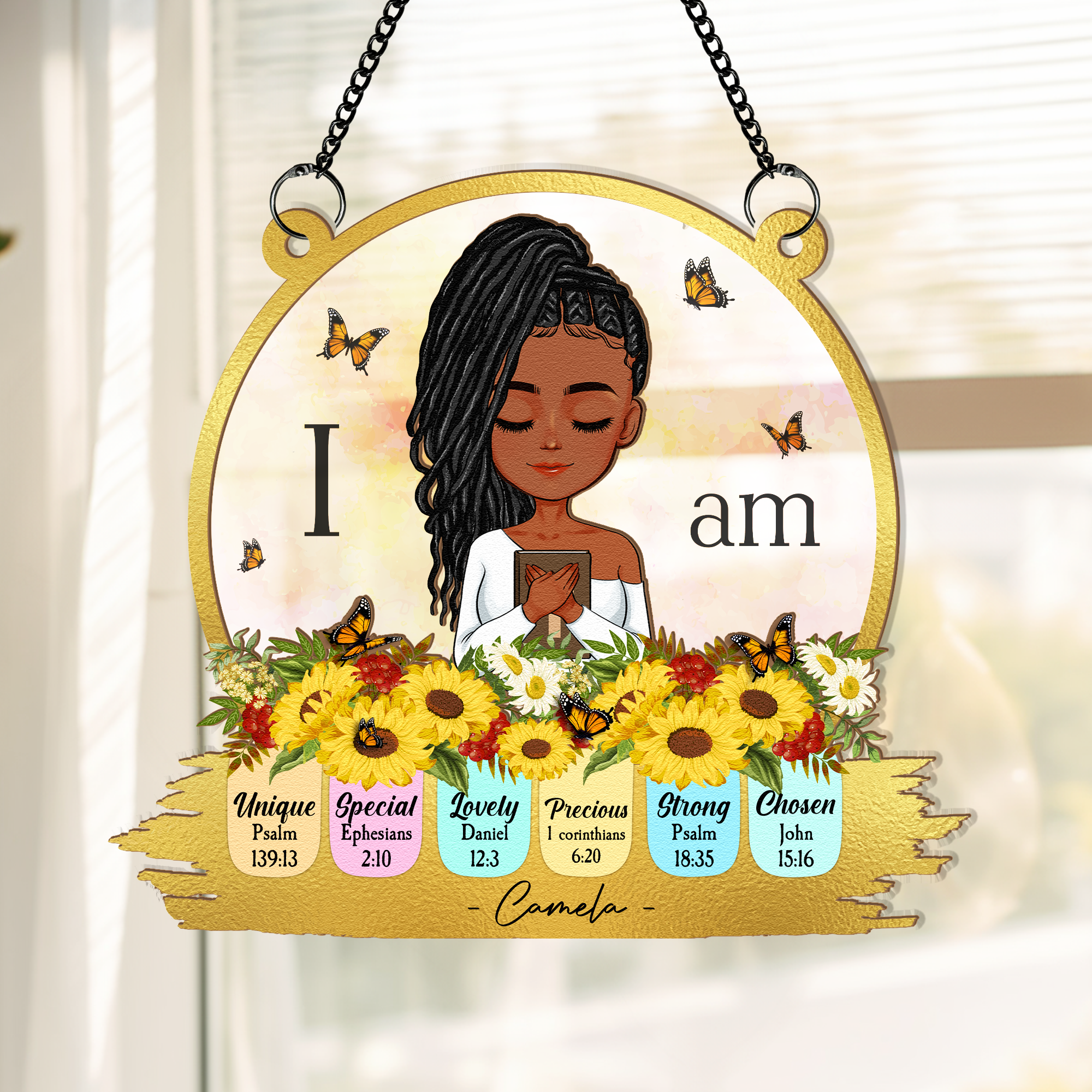 I Am Unique Special, Lovely... - Personalized Window Hanging Suncatcher Ornament