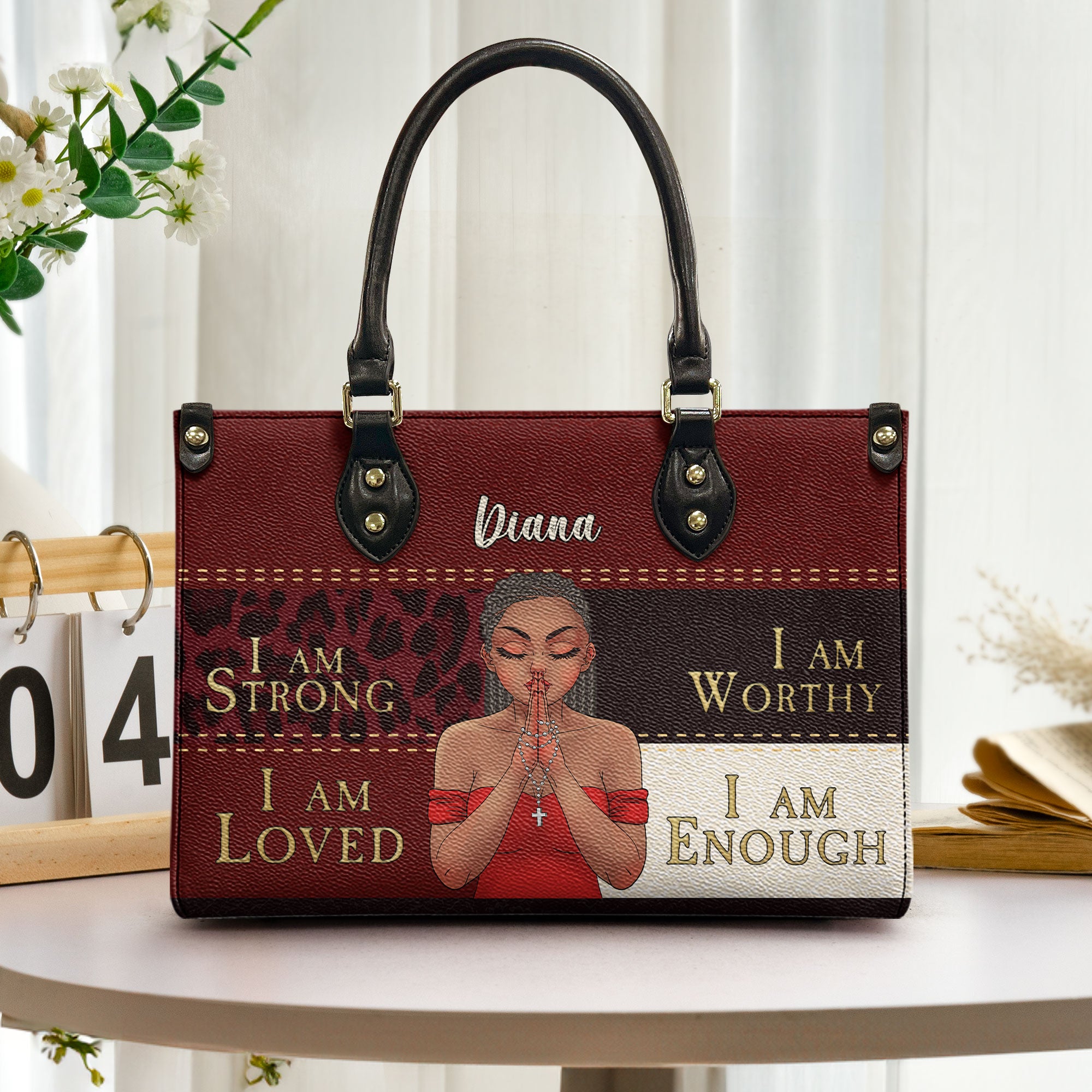 I Am Worthy - Personalized Leather Bag