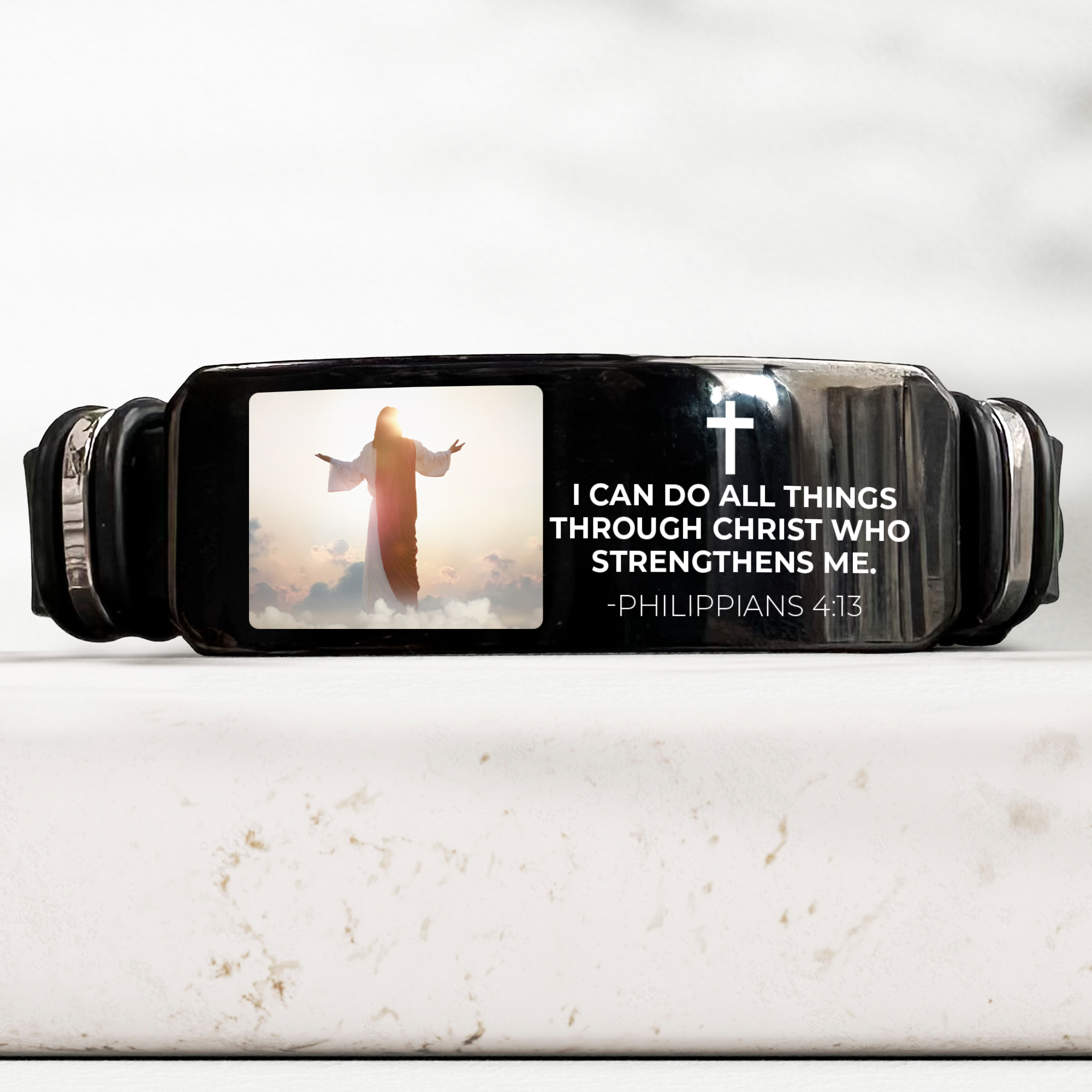 I Can Do All Things Christian Bible Faith Gift - Personalized Photo Bracelet