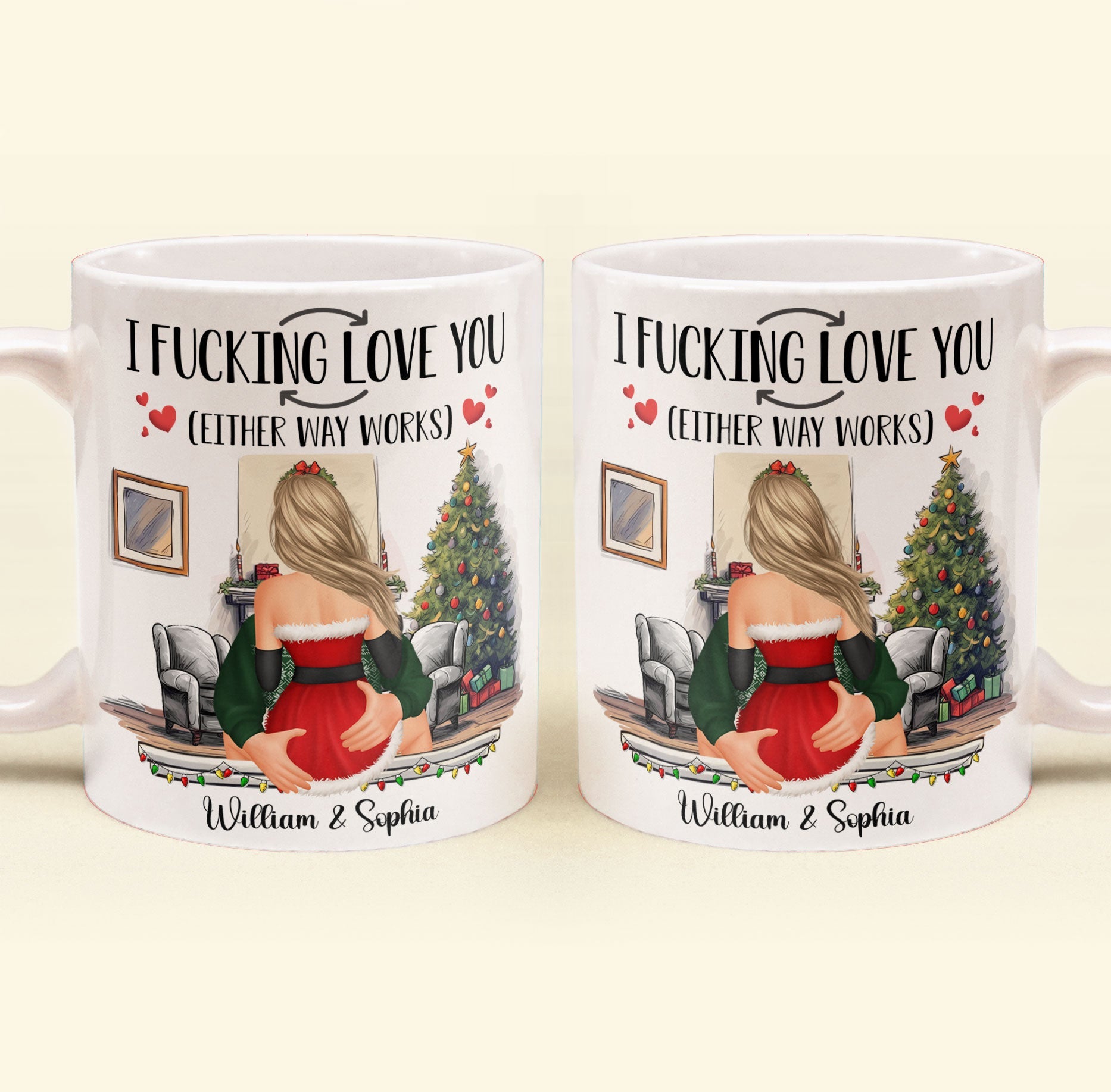 I F-Cking Love You (Either Way Works) Couples - Personalized Mug