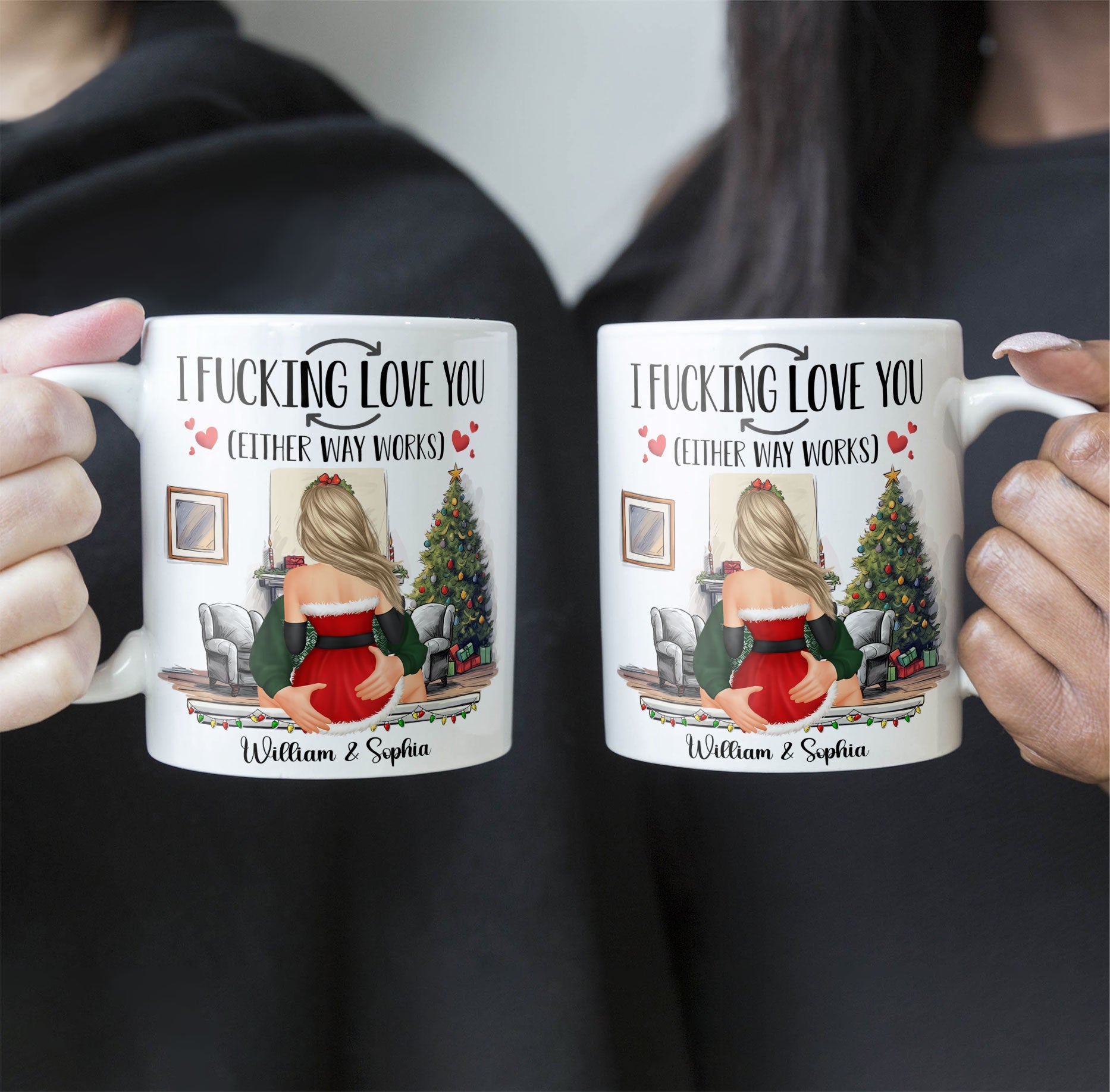 I F-Cking Love You (Either Way Works) Couples - Personalized Mug