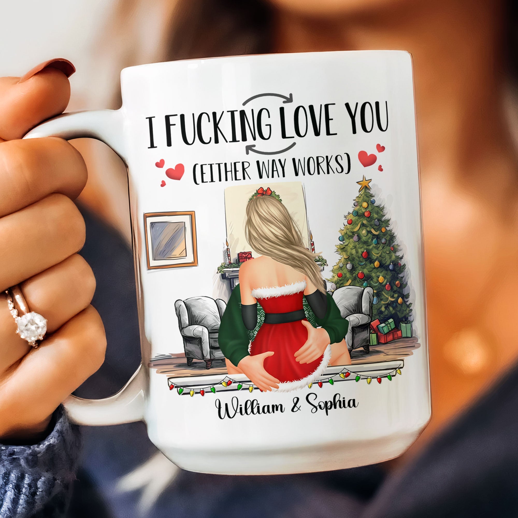 I F-Cking Love You (Either Way Works) Couples - Personalized Mug