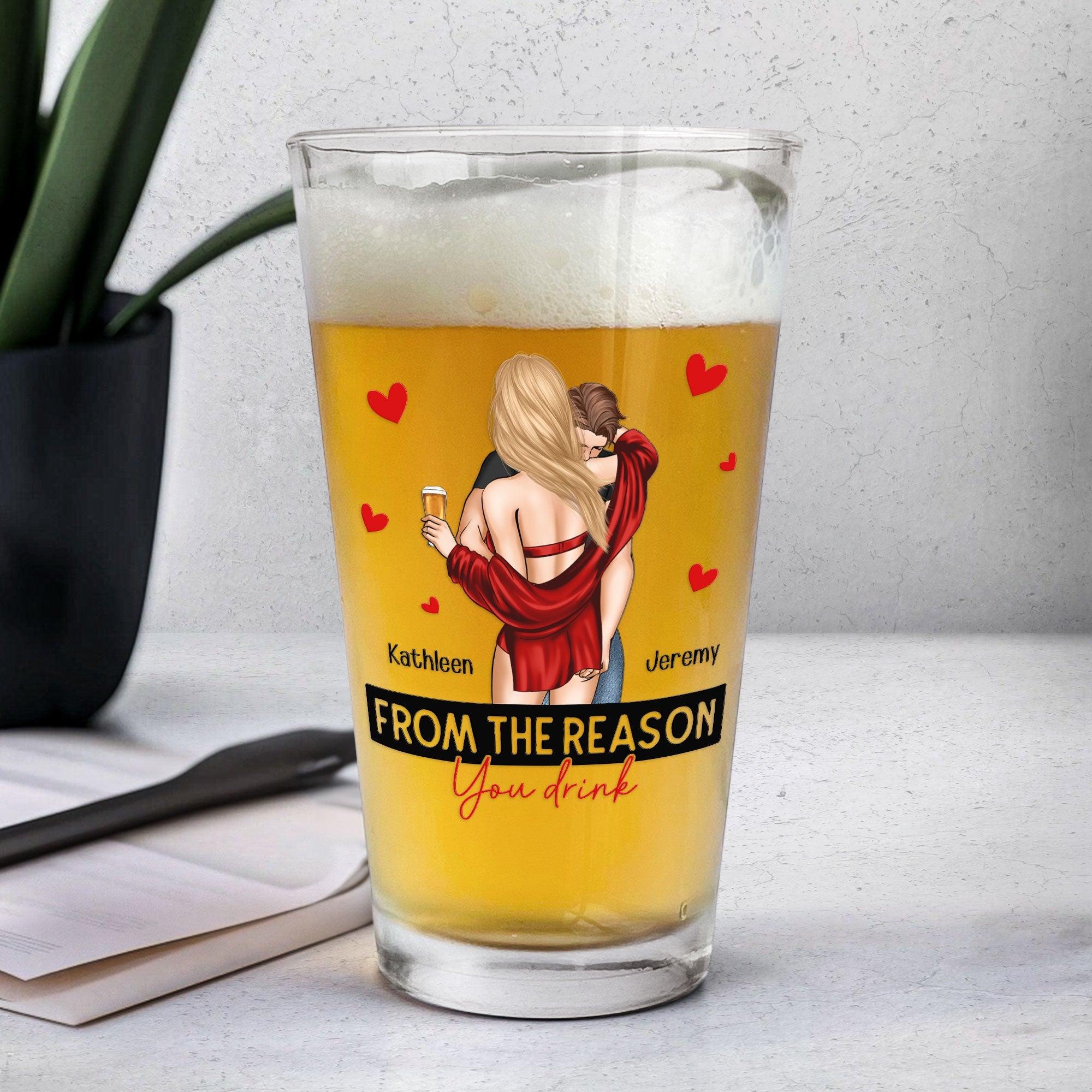 I F-king Love You Either Way Works - Personalized Beer Glass