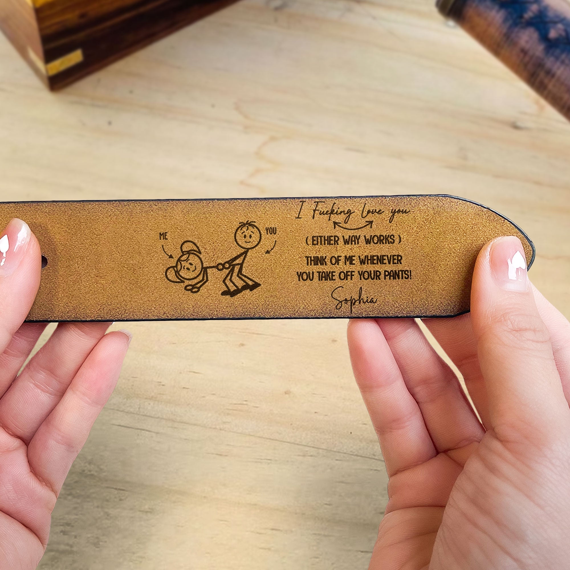 I F-king Love You - Personalized Engraved Leather Belt