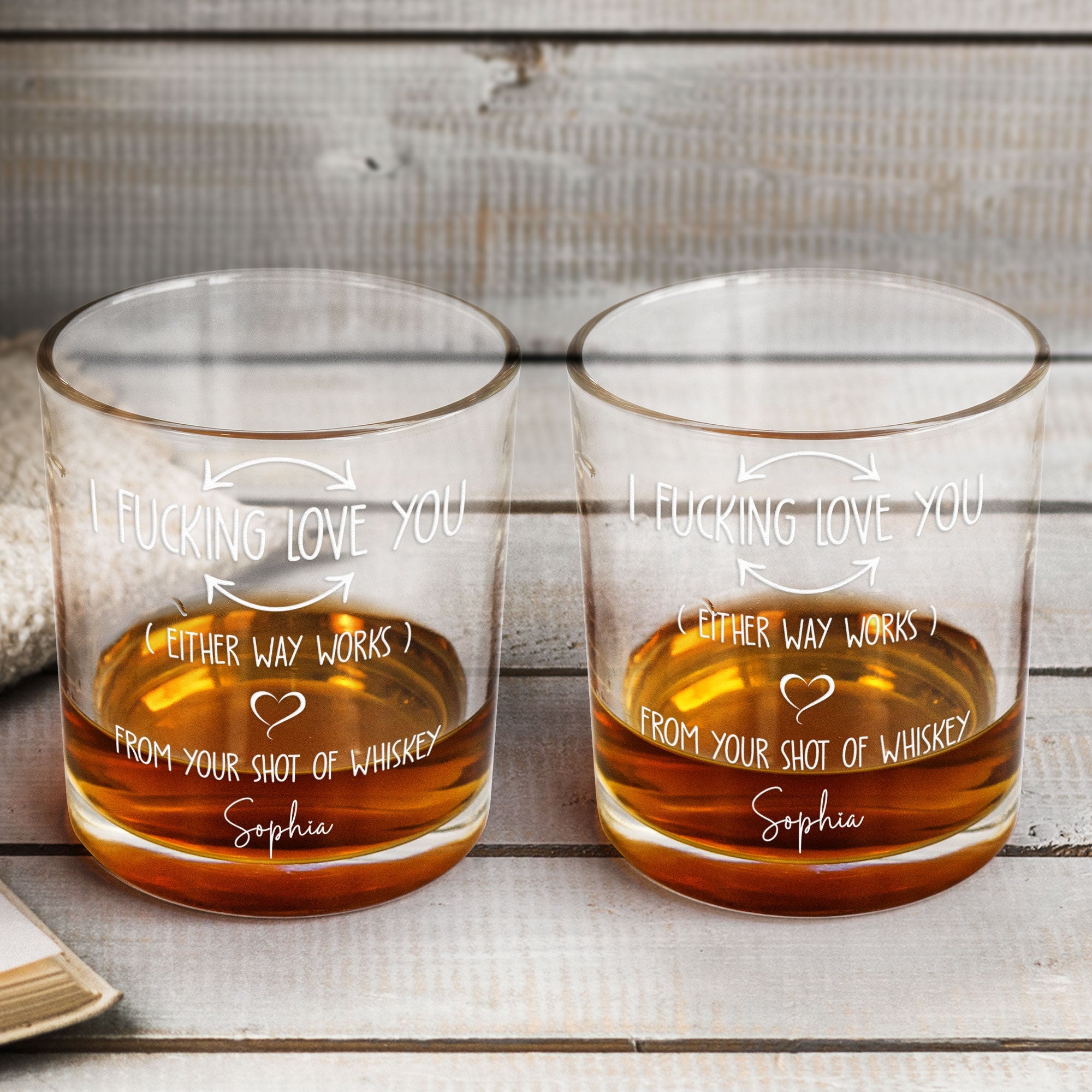 I F-king Love You (Either Way Works) - Personalized Whiskey Glass