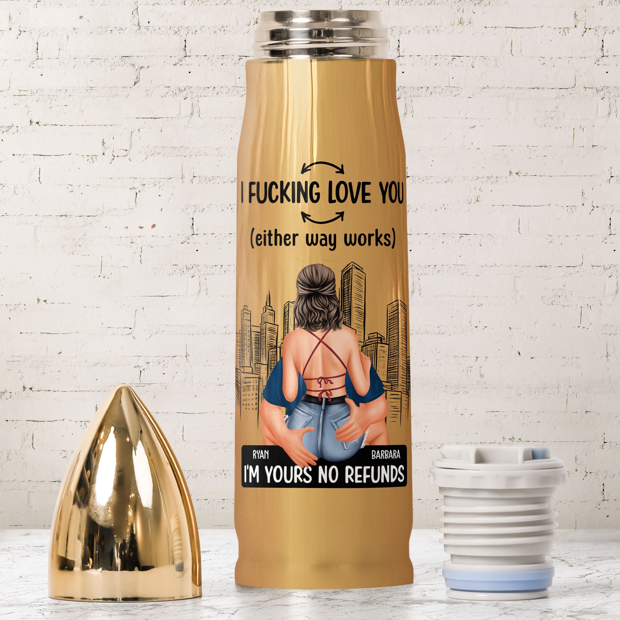 I F*cking Love You But That Dick Is A Huge Bonus - Personalized Bullet Tumbler