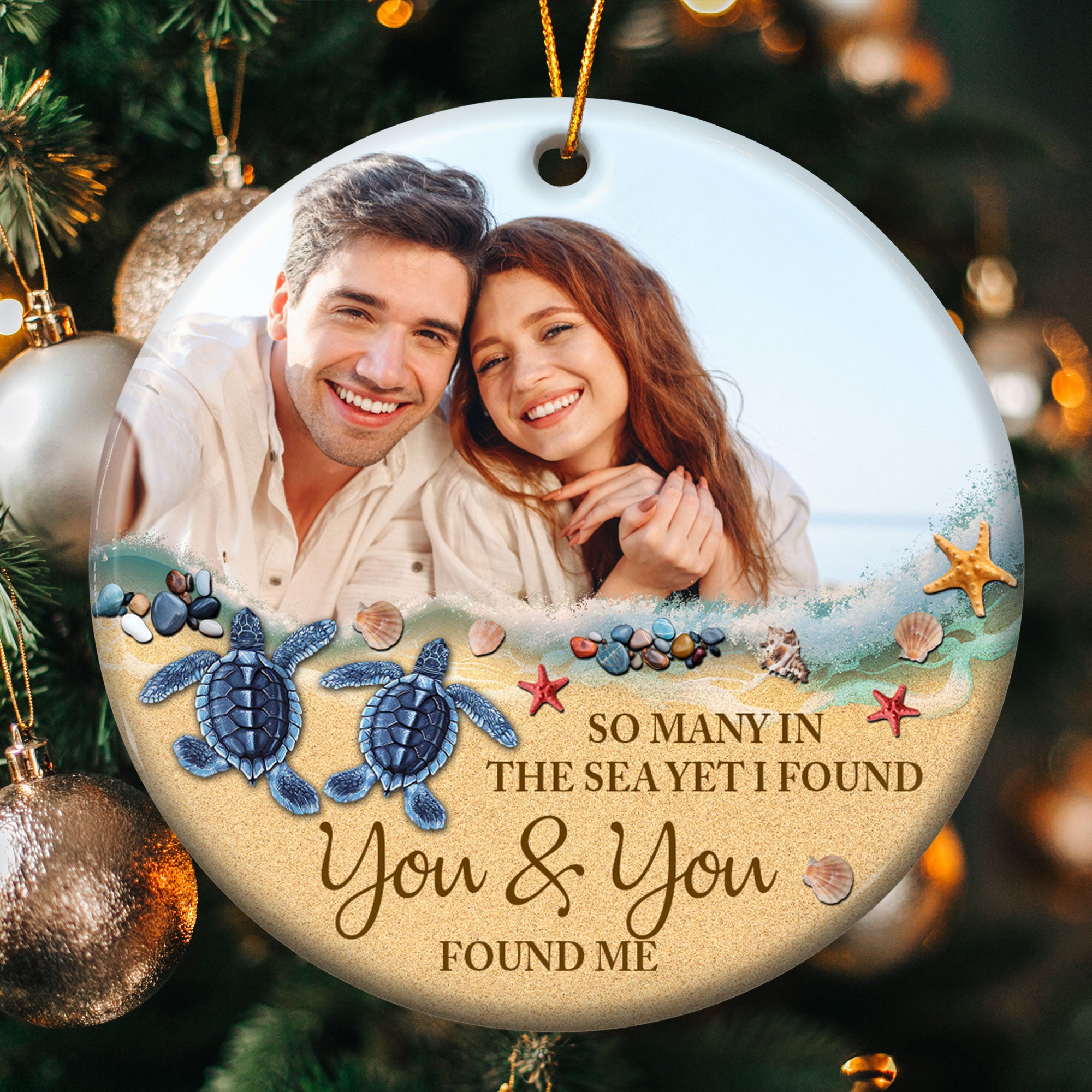 I Found You & You Found Me - Personalized Ceramic Photo Ornament