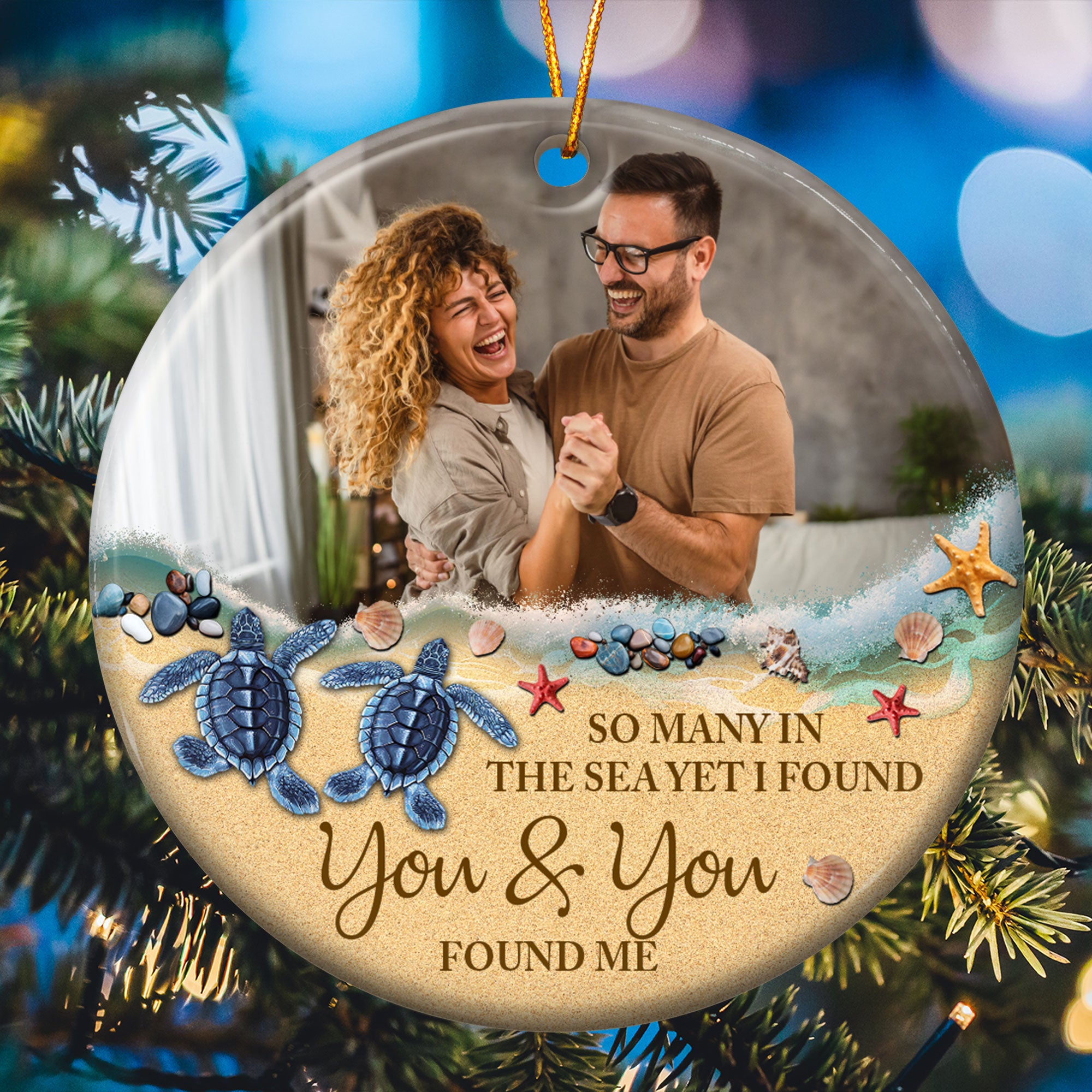 I Found You & You Found Me - Personalized Ceramic Photo Ornament