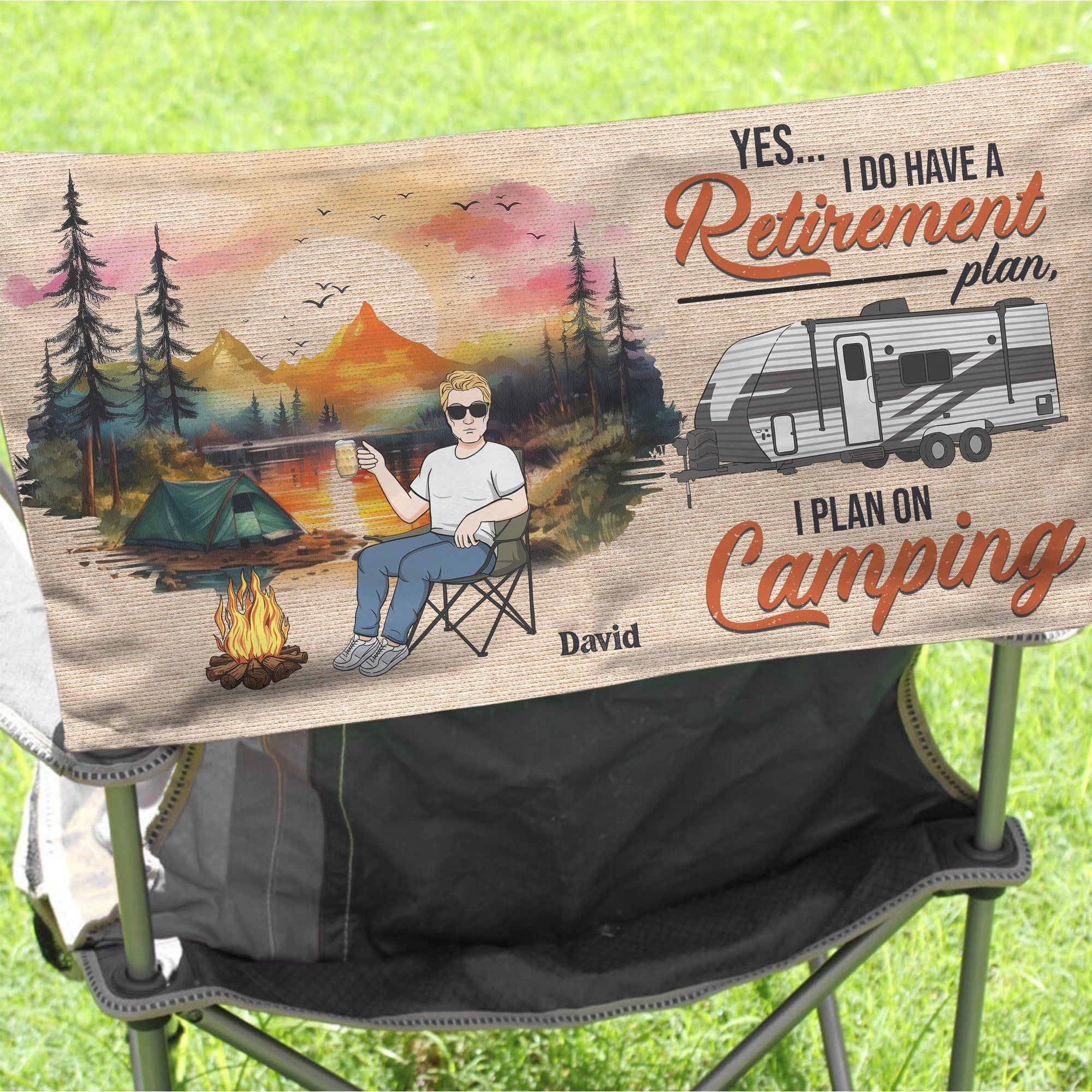 I Hate People Retirement Camping - Personalized Folding Chair Cover