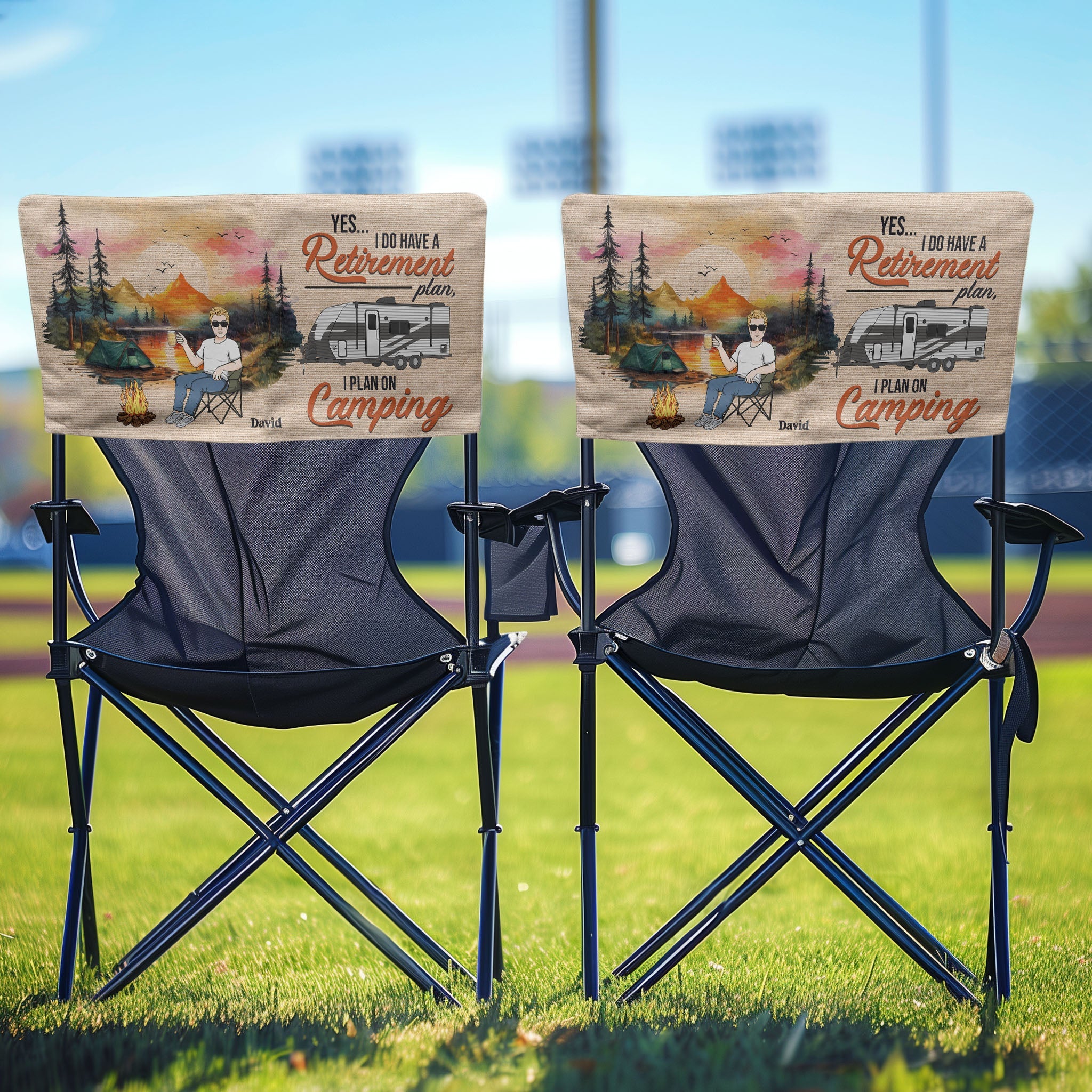 I Hate People Retirement Camping - Personalized Folding Chair Cover