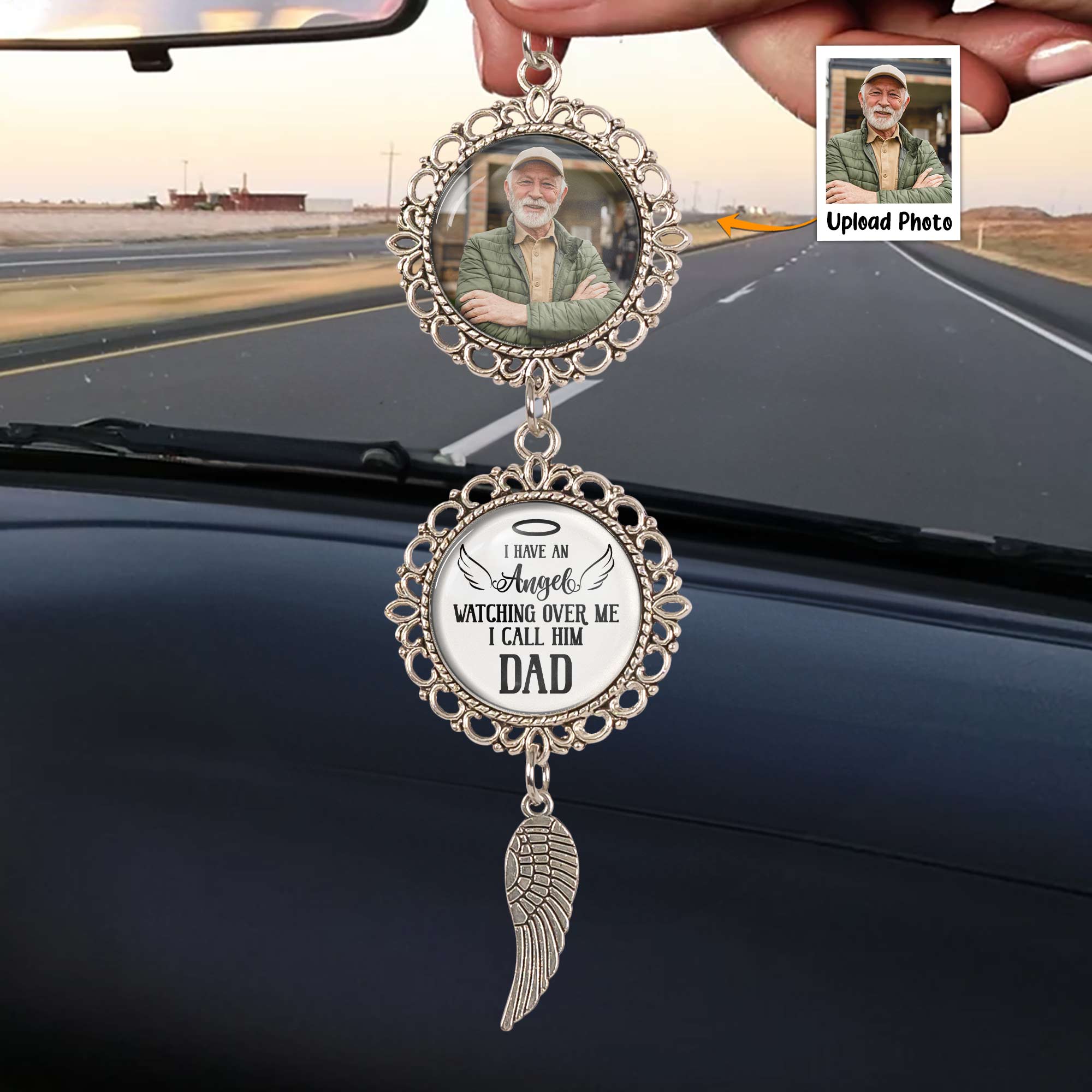 I Have An Angel Watching Over Me - Personalized Photo Car Ornament