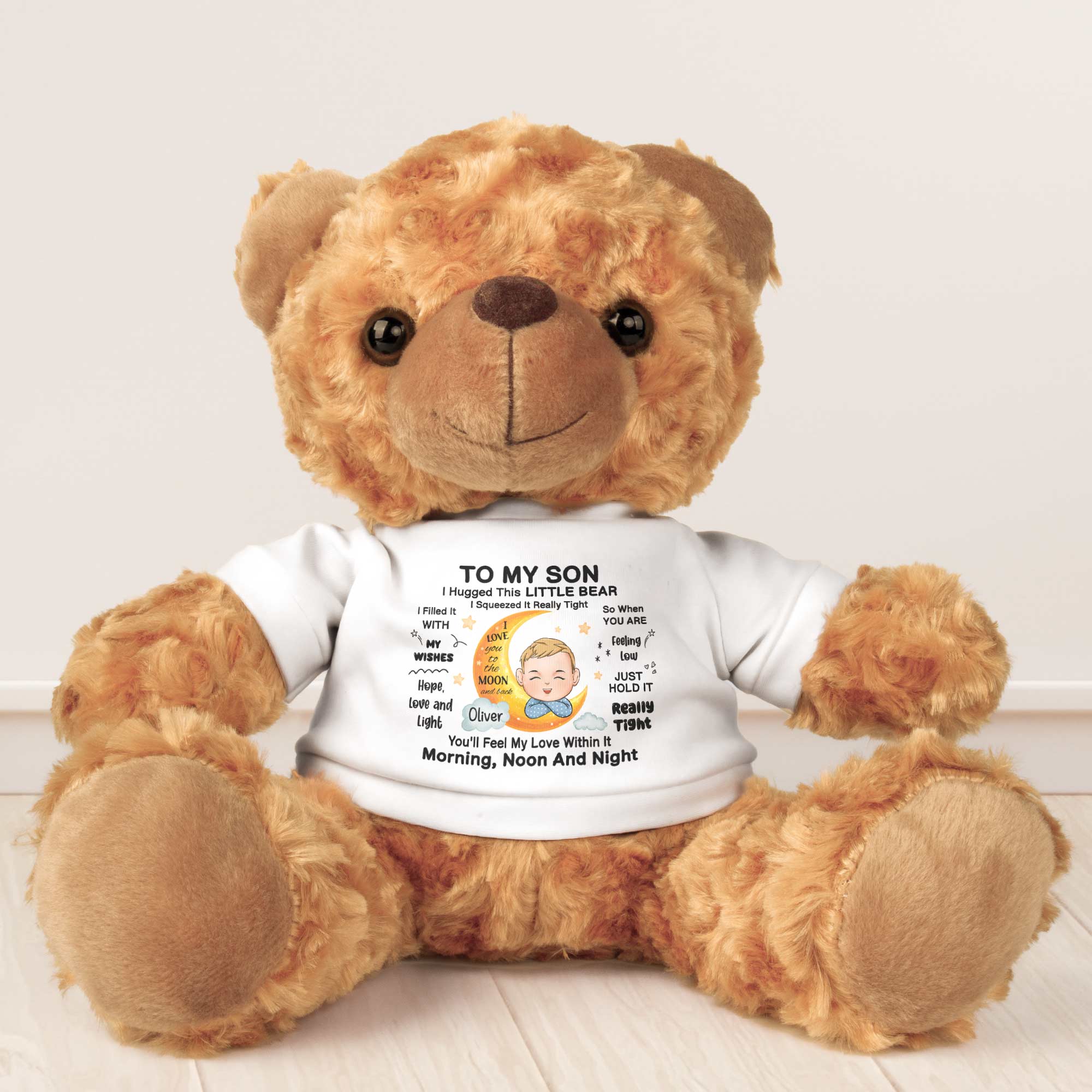 I Hugged This Little Bear I Filled It With Love - Teddy Bear With Personalized Shirt