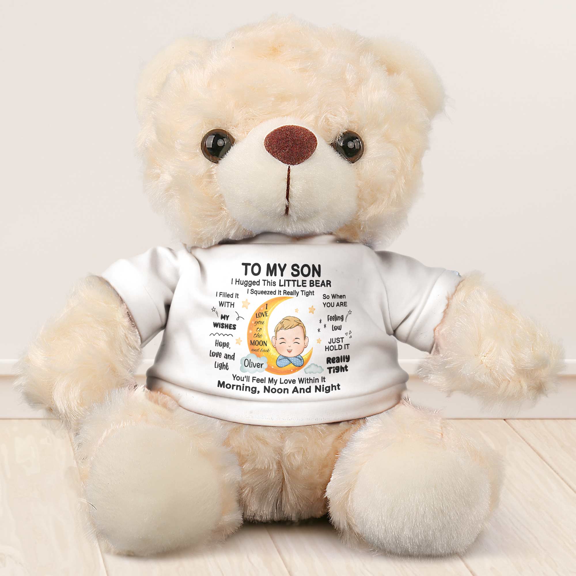 I Hugged This Little Bear I Filled It With Love - Teddy Bear With Personalized Shirt