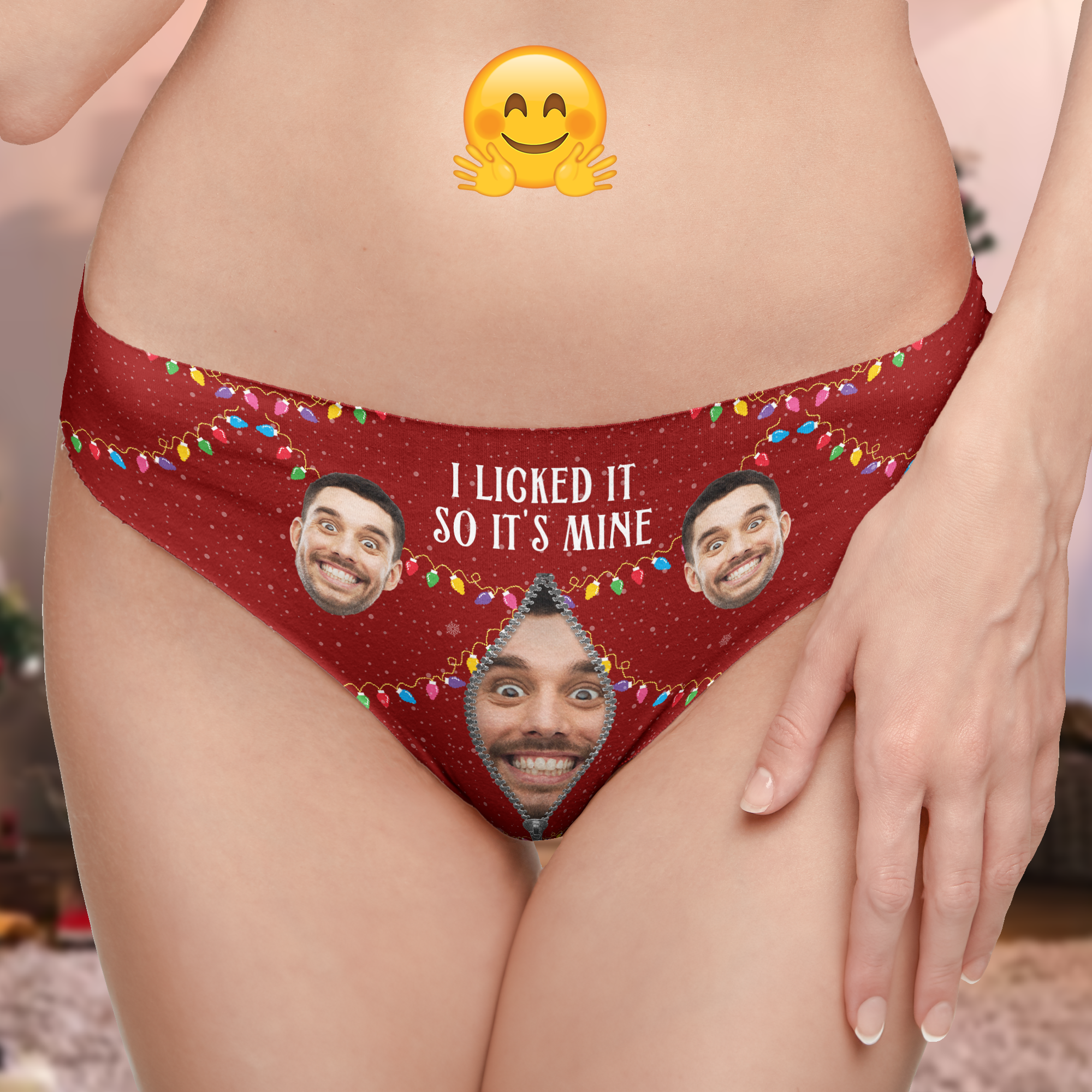 I Licked It I Sucked It - Personalized Photo Couple Matching Underwear