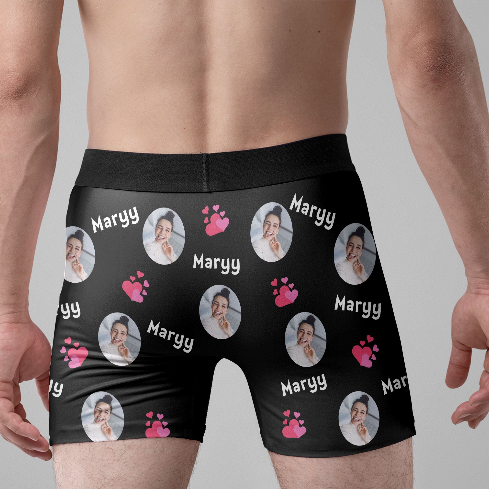 I Licked It So It's Mine Funny Anniversary Gift - Personalized Photo Men's Boxer Briefs