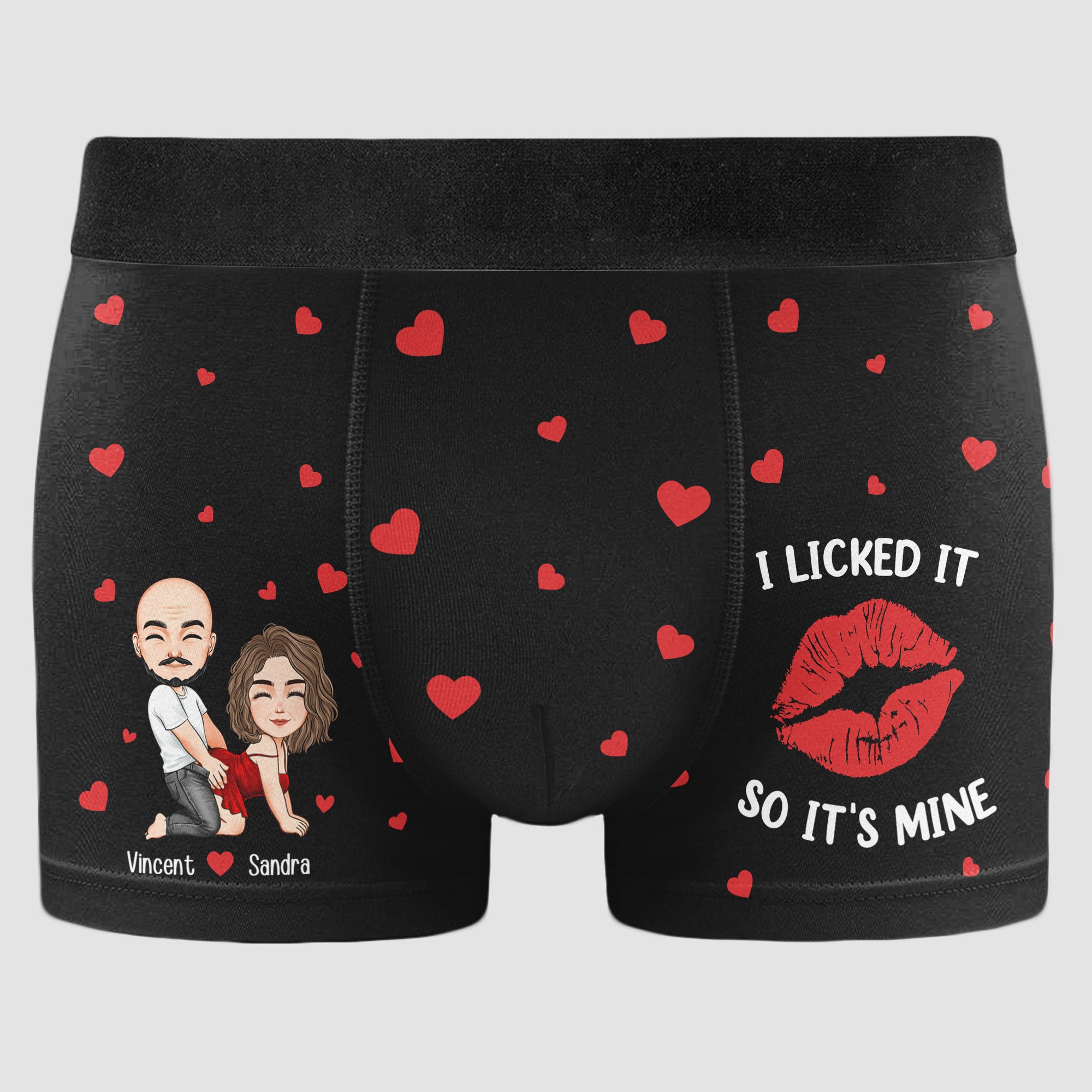 I Licked It So It's Mine Naughty Couple - Personalized Men's Boxer Briefs