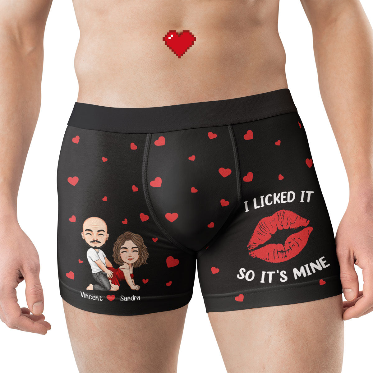 I Licked It So It's Mine Naughty Couple - Personalized Men's Boxer Briefs