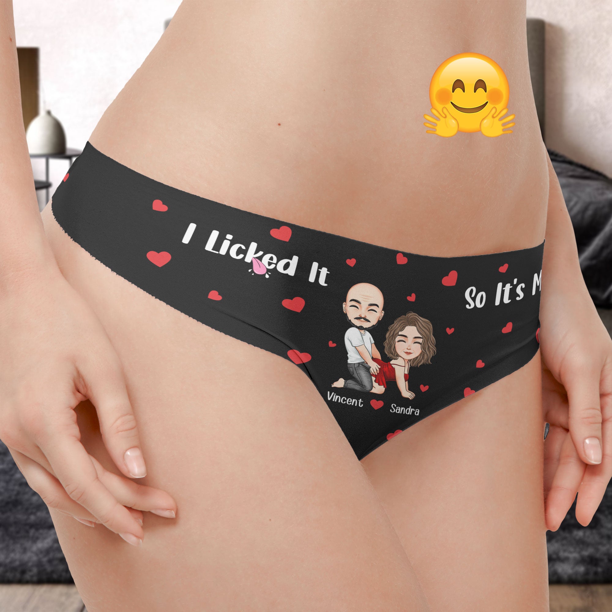 I Licked It So It's Mine Naughty Couple - Personalized Women's Low-Waisted Brief