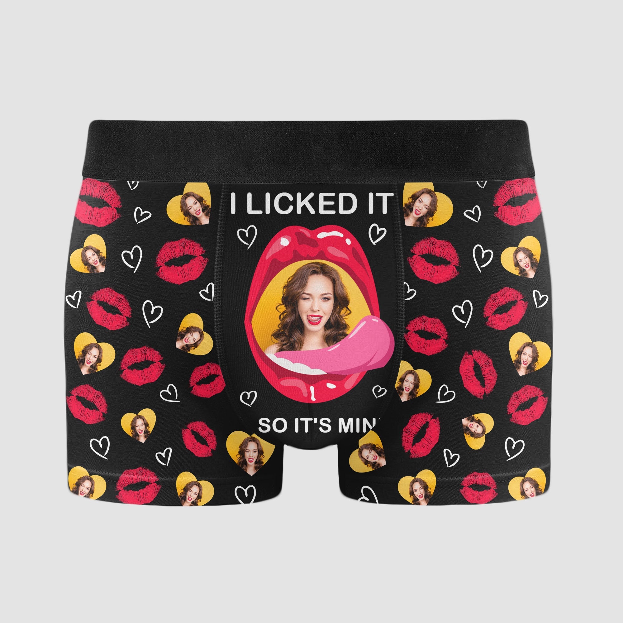 I Licked It So It's Mine - Personalized Photo Men's Boxer Briefs