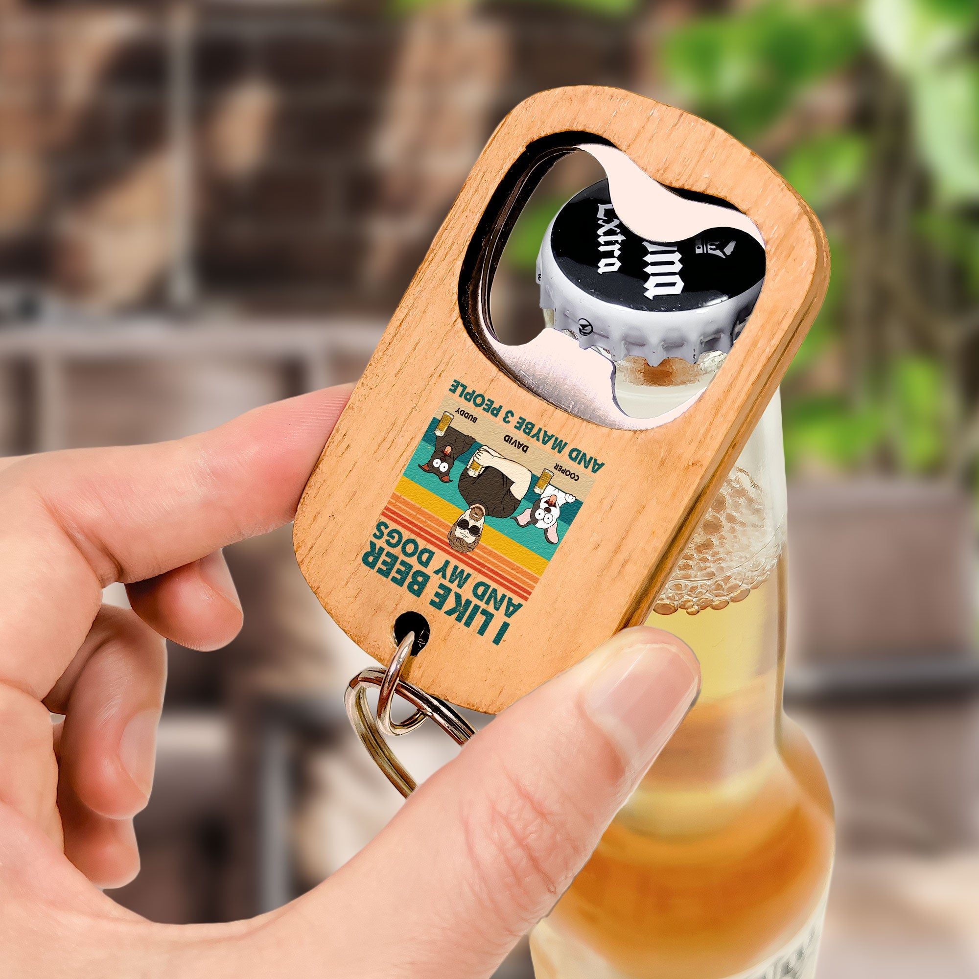 I Like Beer And My Dogs - Personalized Bottle Opener Keychain