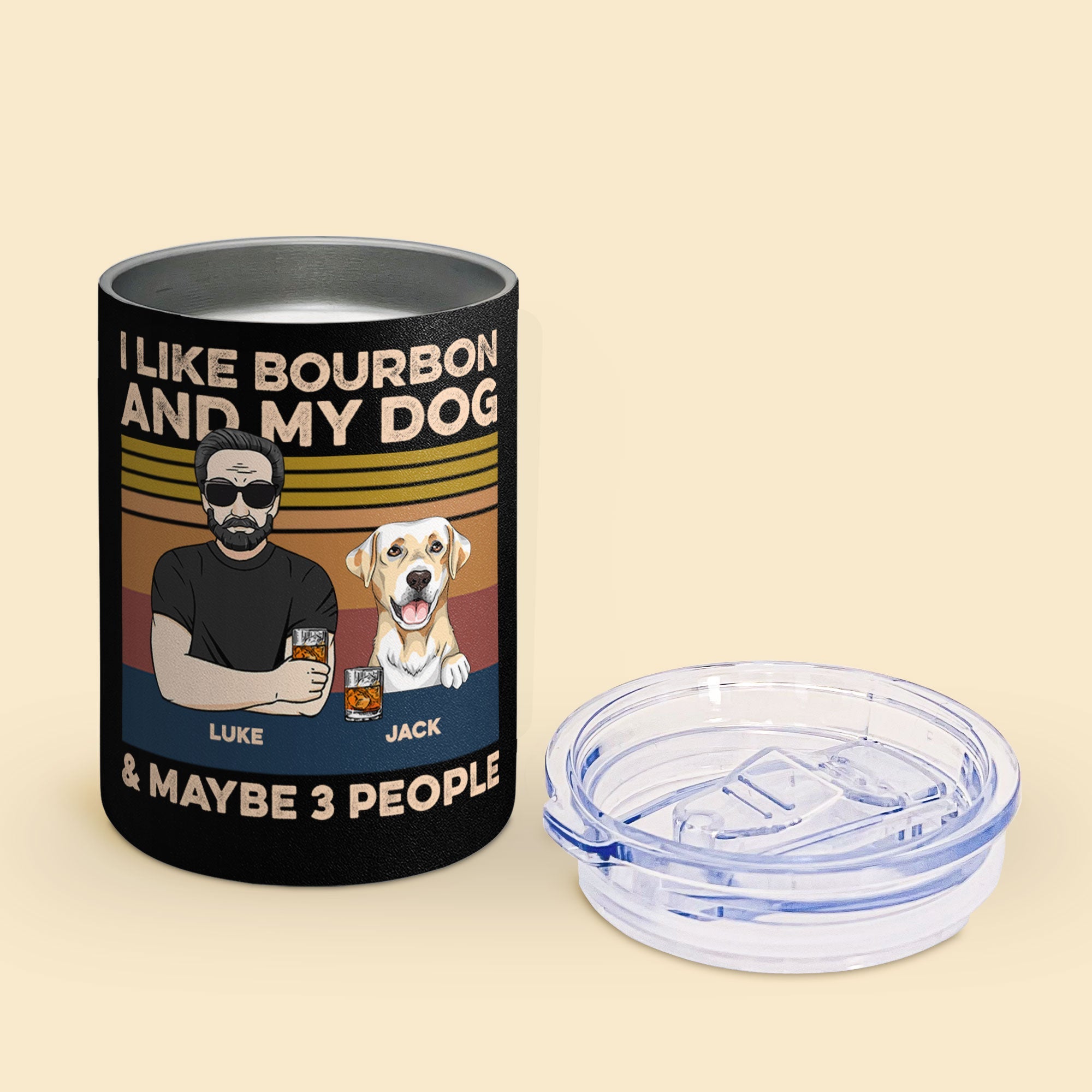 I Like Bourbon And My Dogs, And Maybe 3 People - Personalized Lowball Tumbler