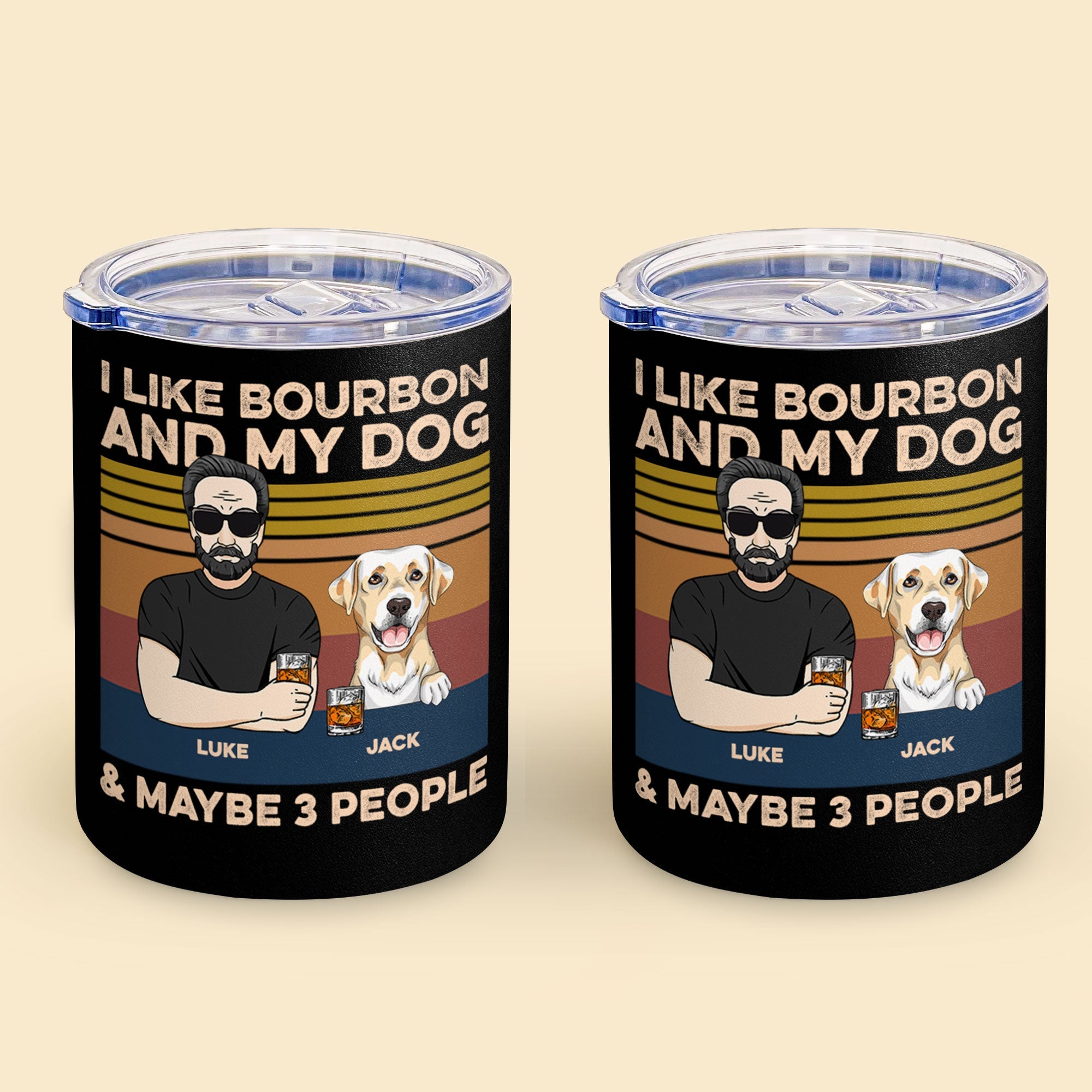 I Like Bourbon And My Dogs, And Maybe 3 People - Personalized Lowball Tumbler