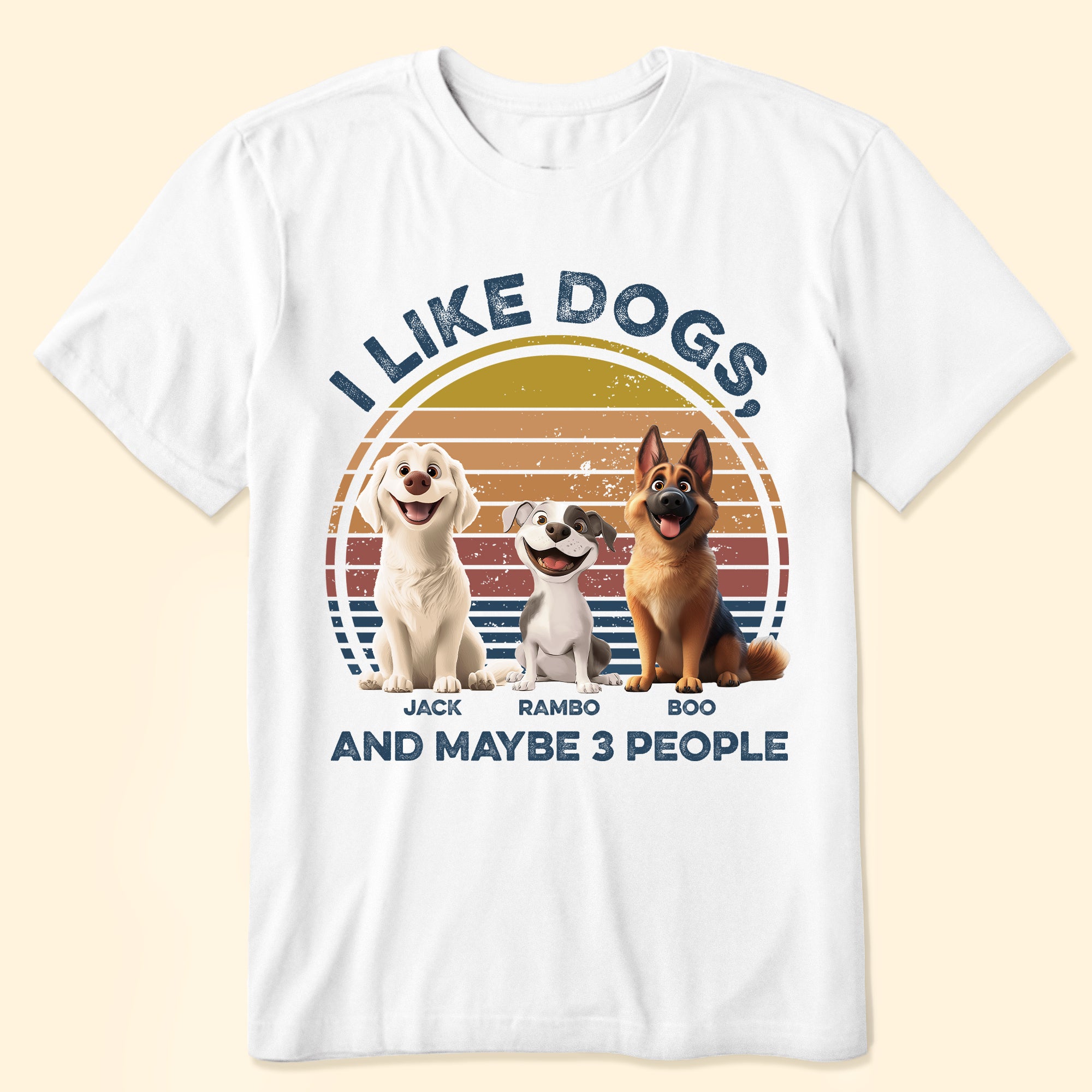 I Like Dogs, & Maybe 3 People - Personalized Shirt