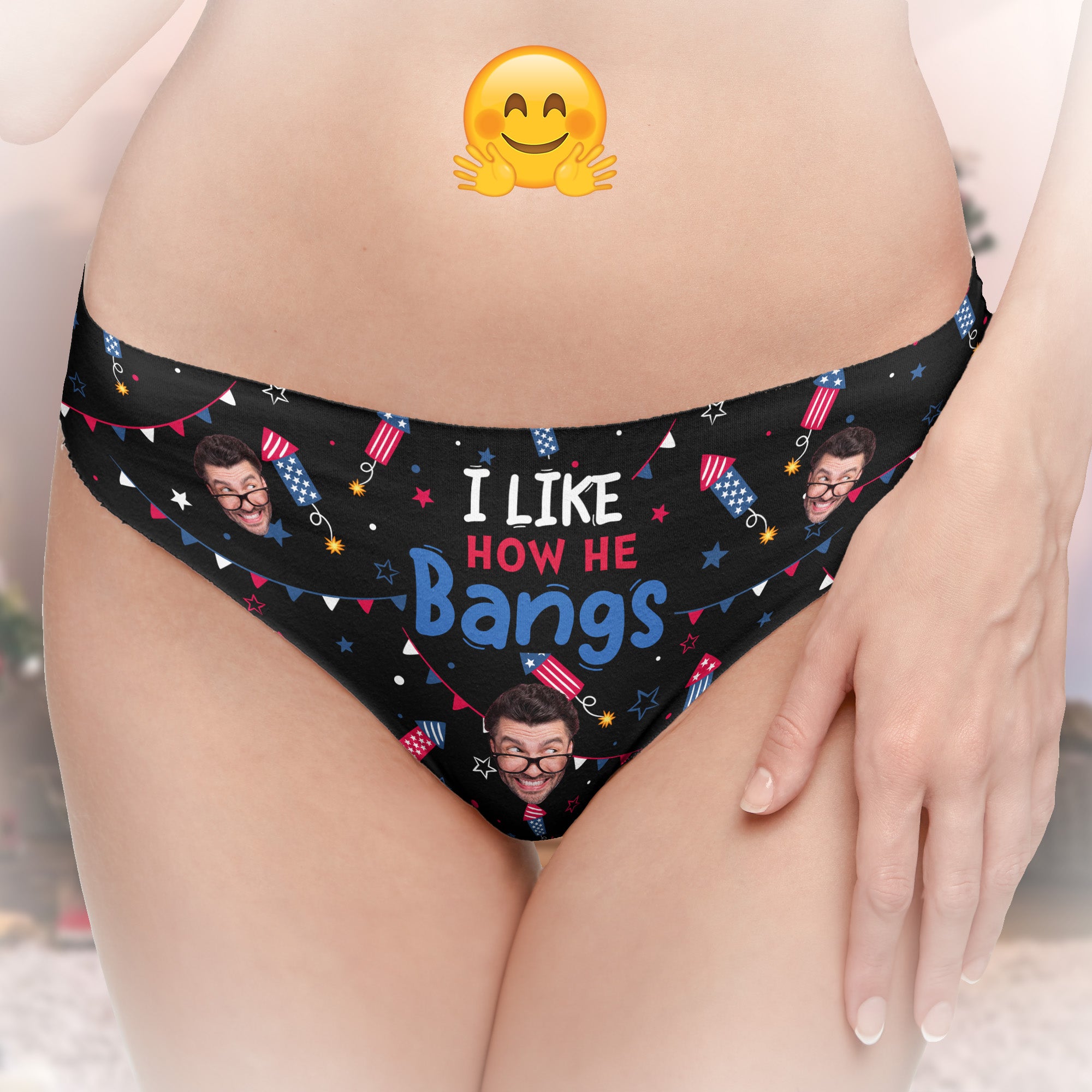 I Like How She Explodes - Personalized Photo Couple Matching Underwear