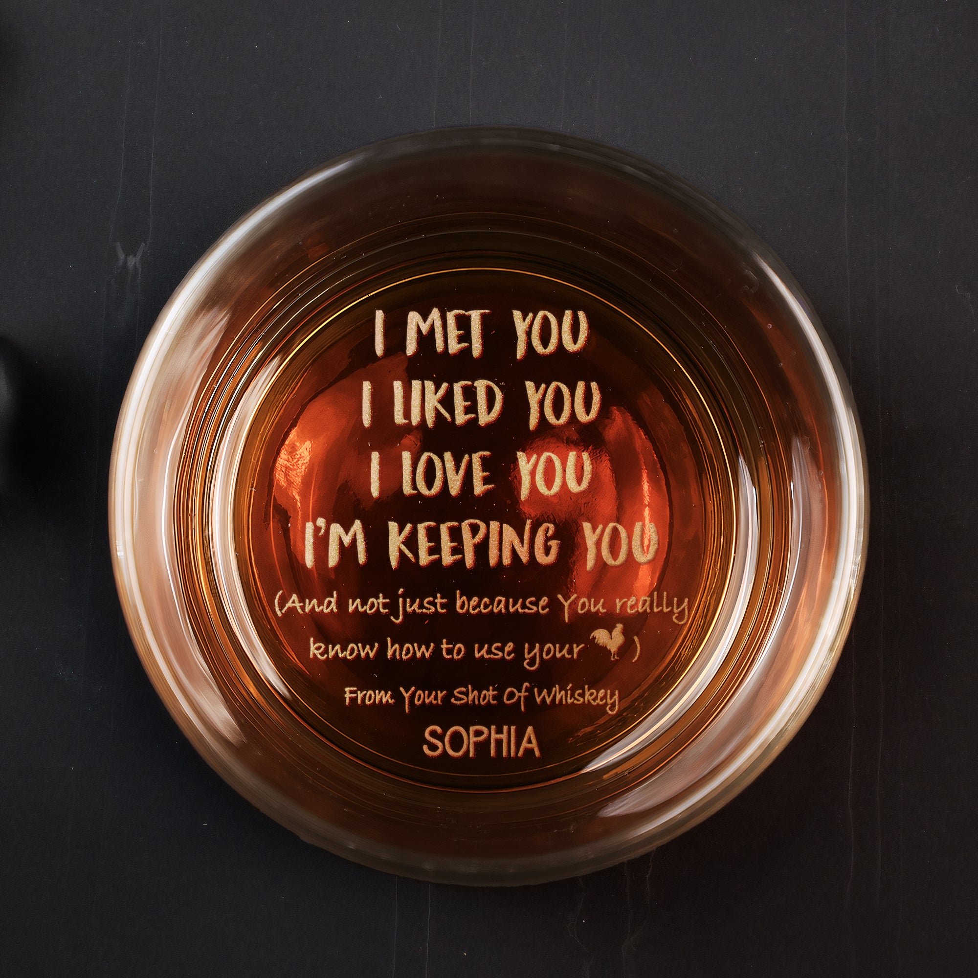 I Liked You I Love You - Personalized Engraved Whiskey Glass