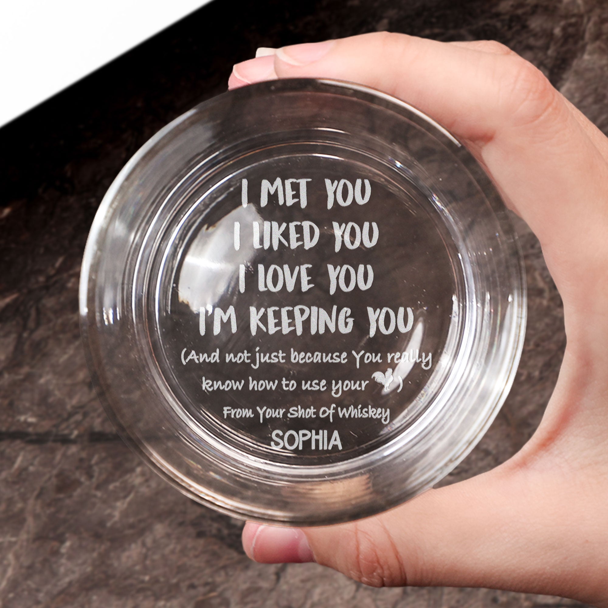 I Liked You I Love You - Personalized Engraved Whiskey Glass