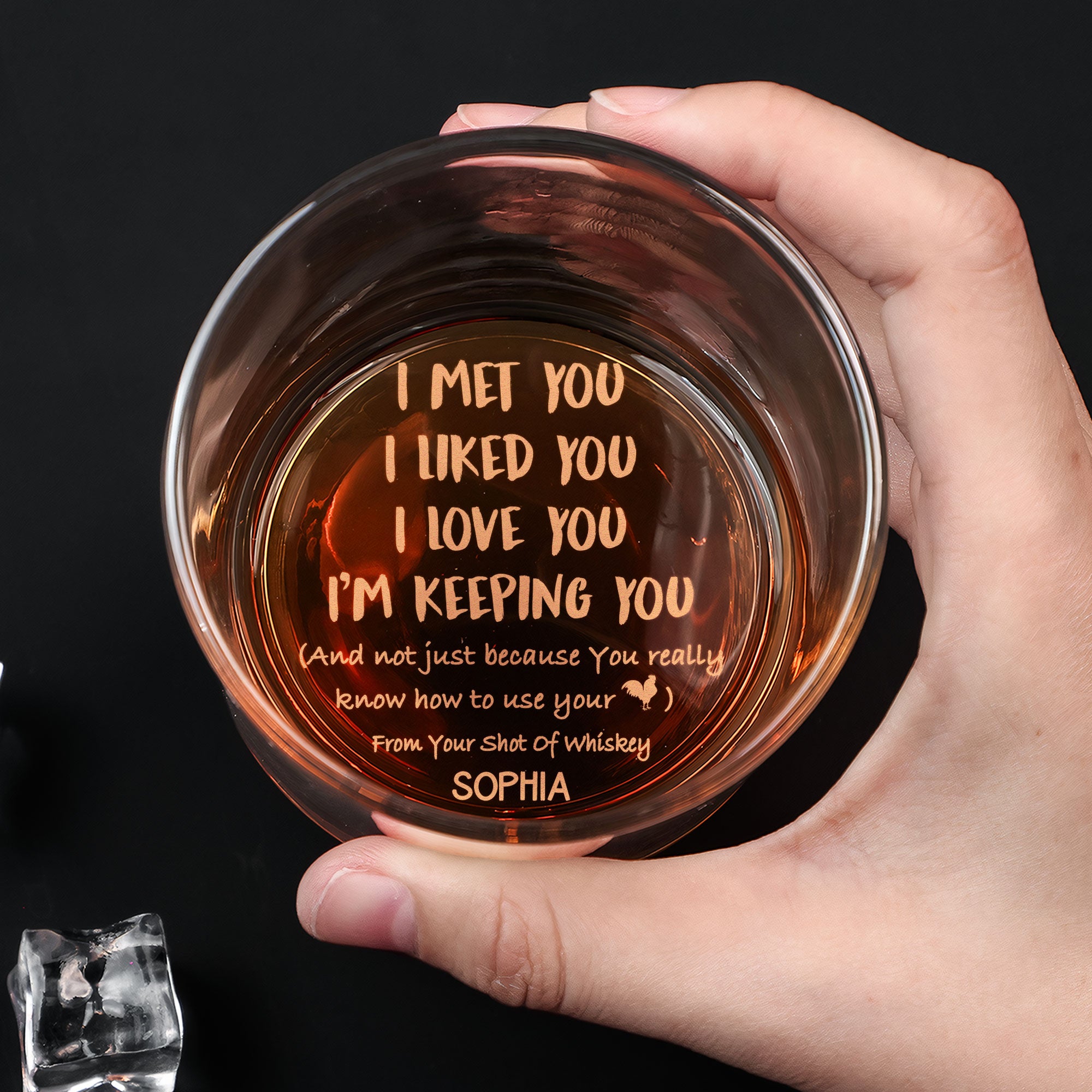 I Liked You I Love You - Personalized Engraved Whiskey Glass