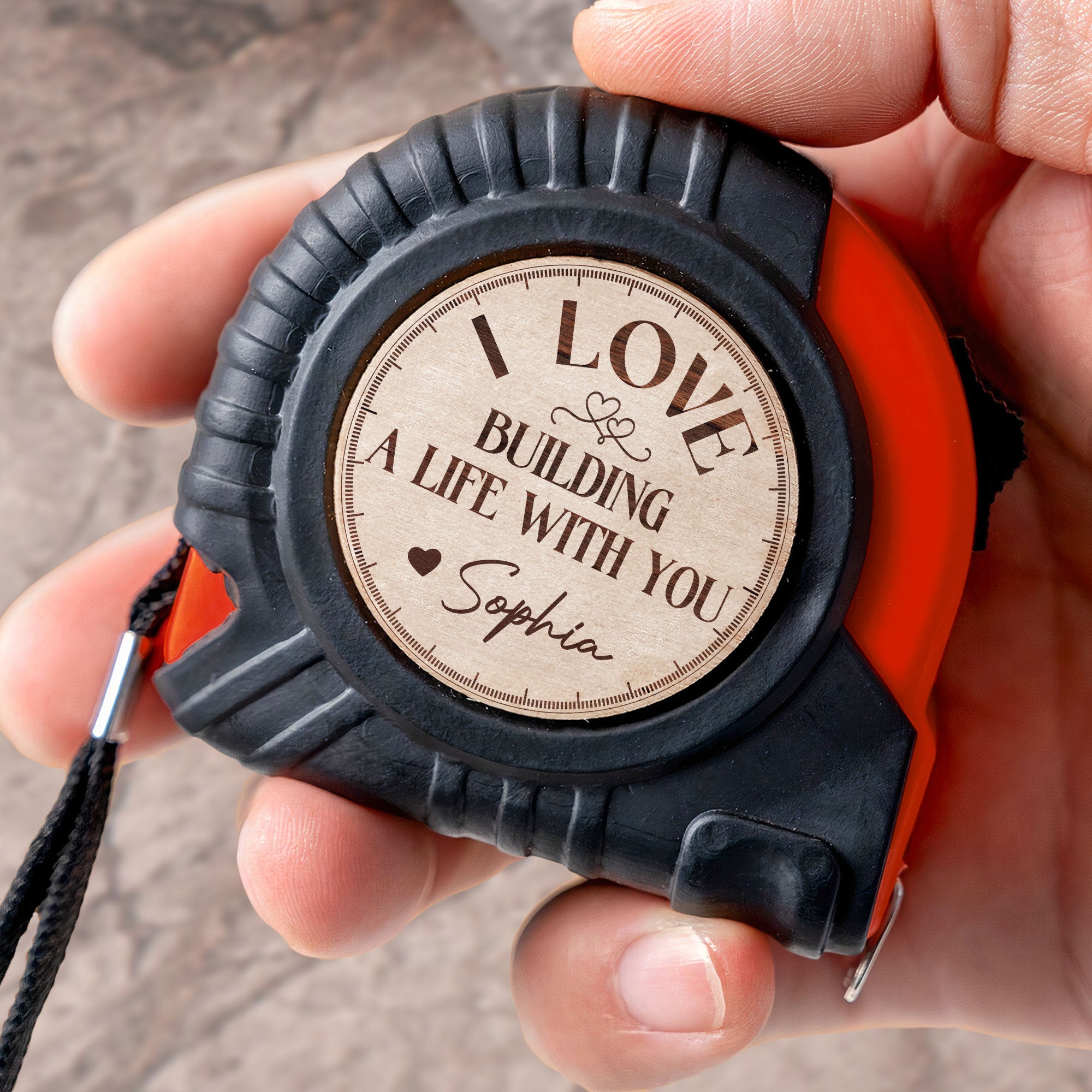 I Love Building A Life With You Husband Boyfriend Gift - Personalized Tape Measure