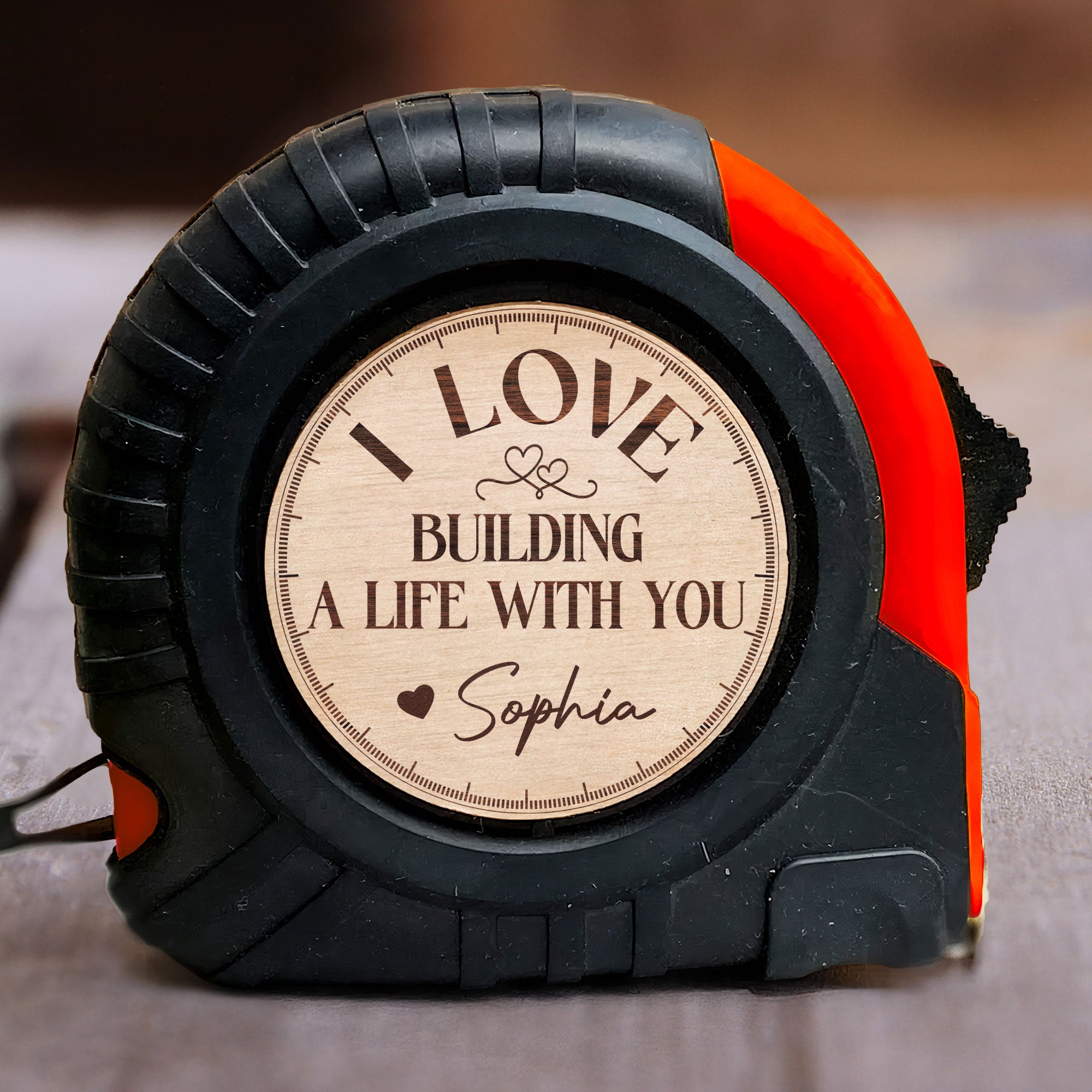 I Love Building A Life With You Husband Boyfriend Gift - Personalized Tape Measure