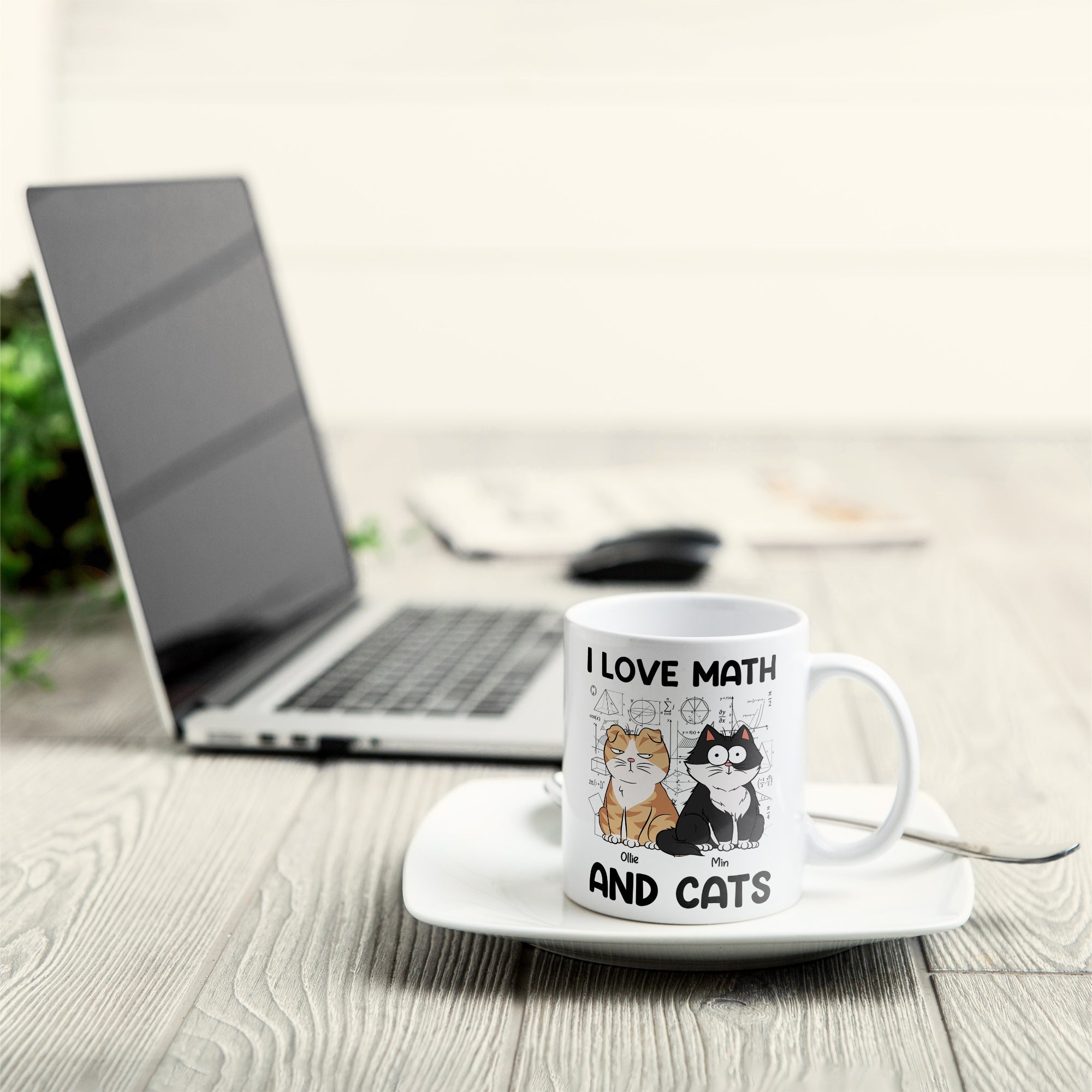 I Love Math And Cats - Personalized Mug