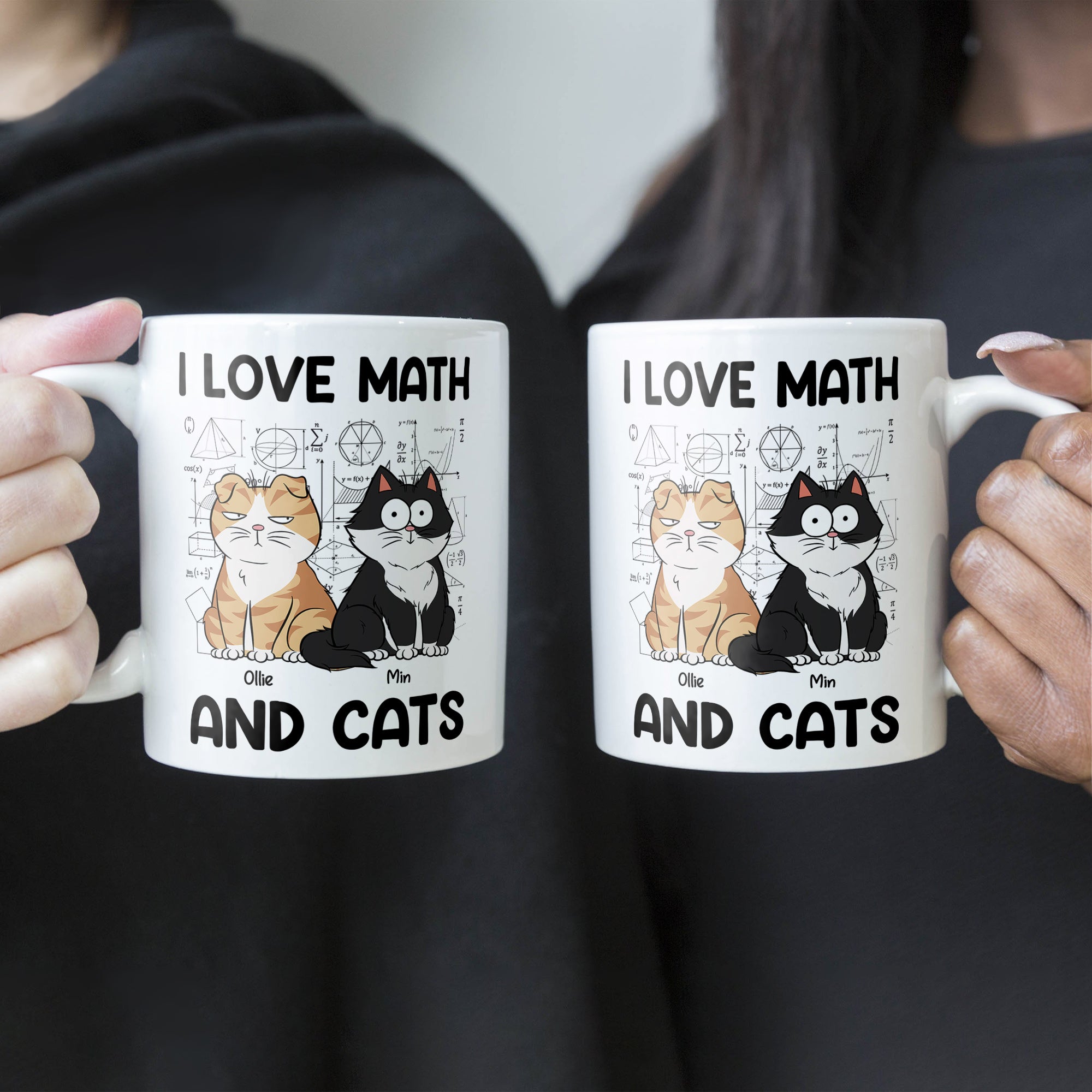 I Love Math And Cats - Personalized Mug