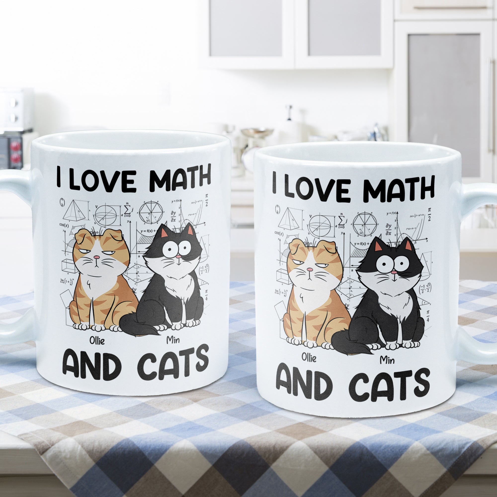 I Love Math And Cats - Personalized Mug