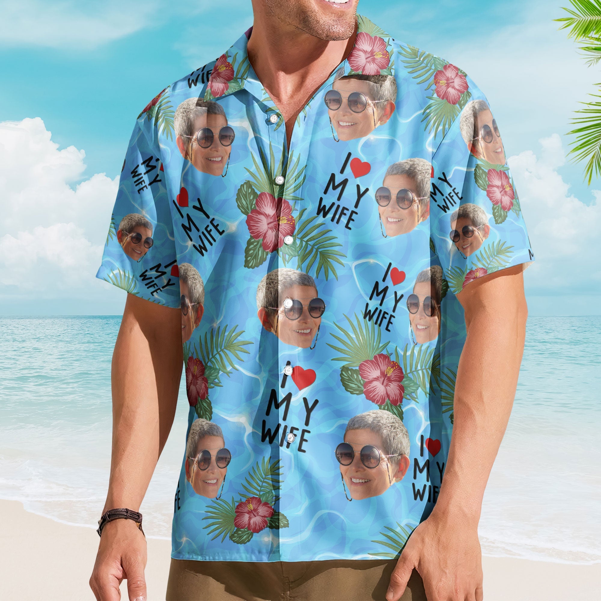 I Love My Wife Summer Vacation For Husband - Personalized Hawaiian Shirt