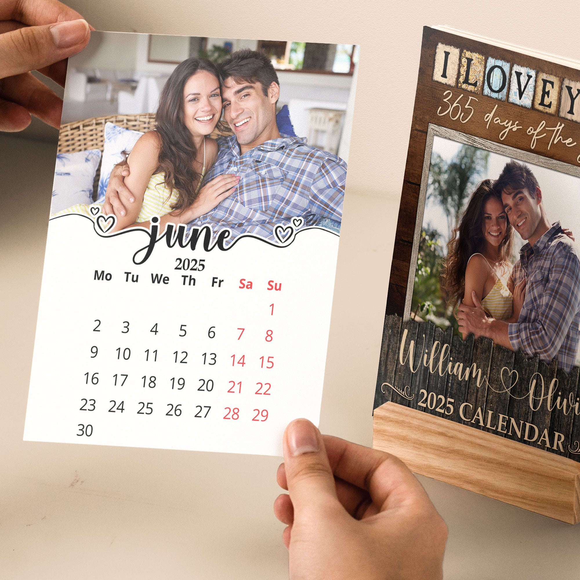 I Love You 365 Days Of The Year - Personalized Photo Easel Calendar