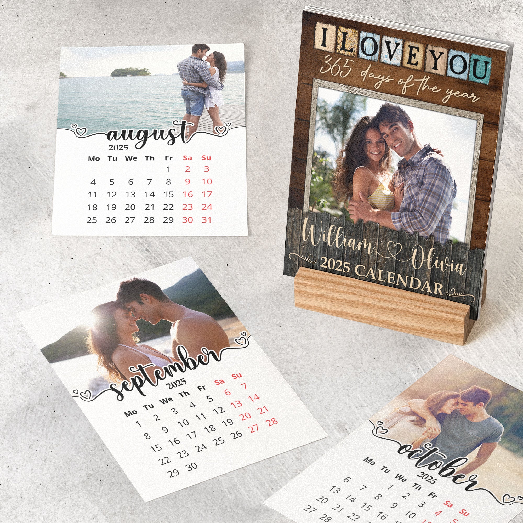 I Love You 365 Days Of The Year - Personalized Photo Easel Calendar