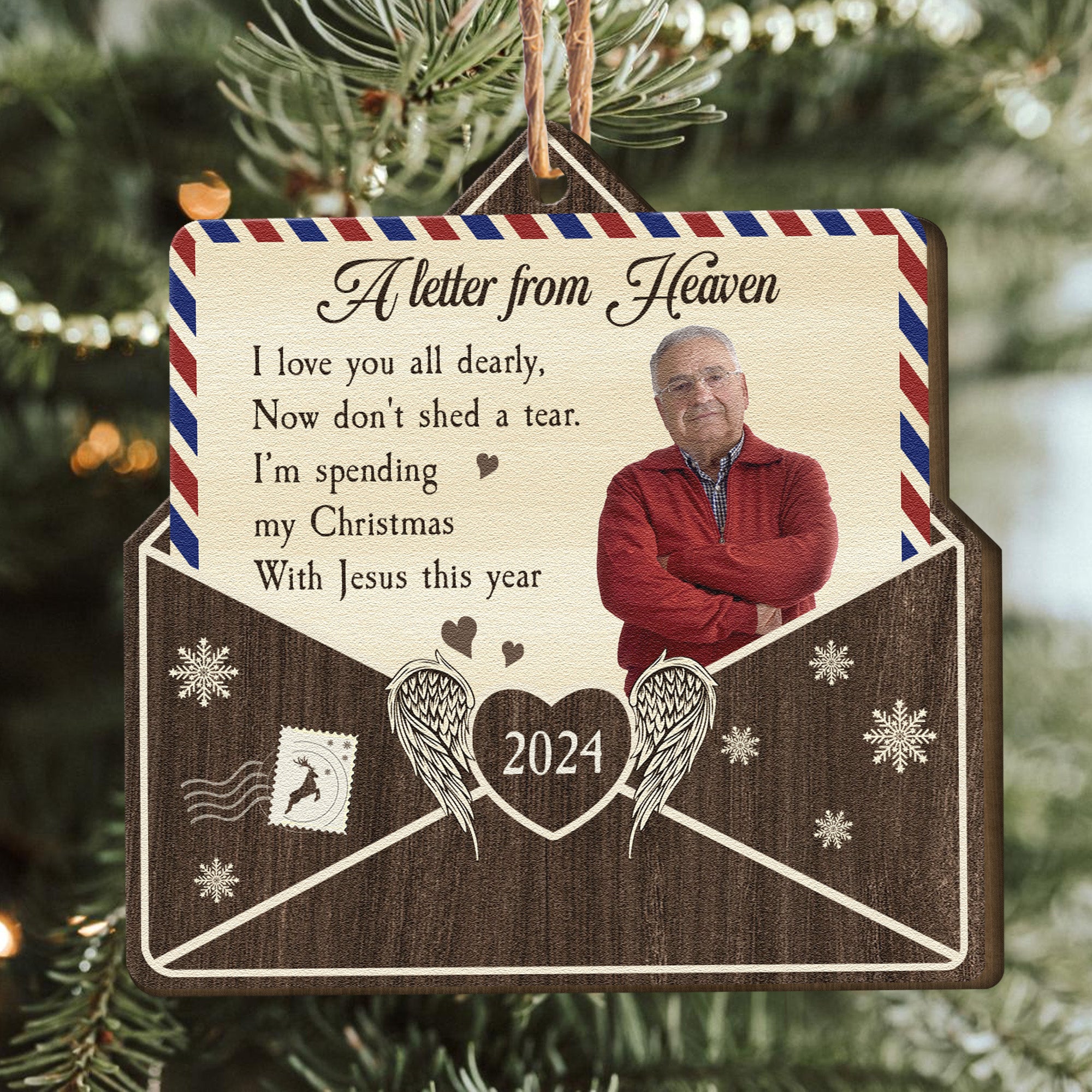 I Love You All Dearly - Personalized Wooden Photo Ornament