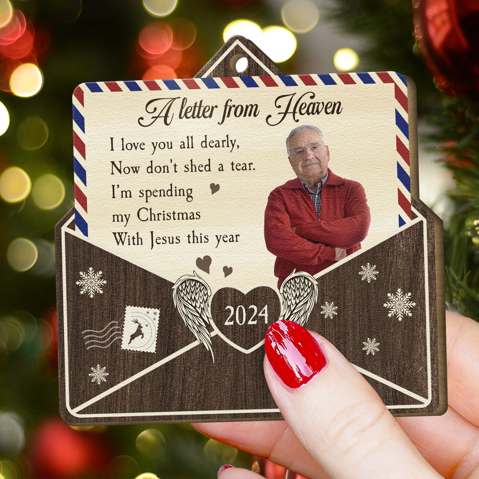 I Love You All Dearly - Personalized Wooden Photo Ornament