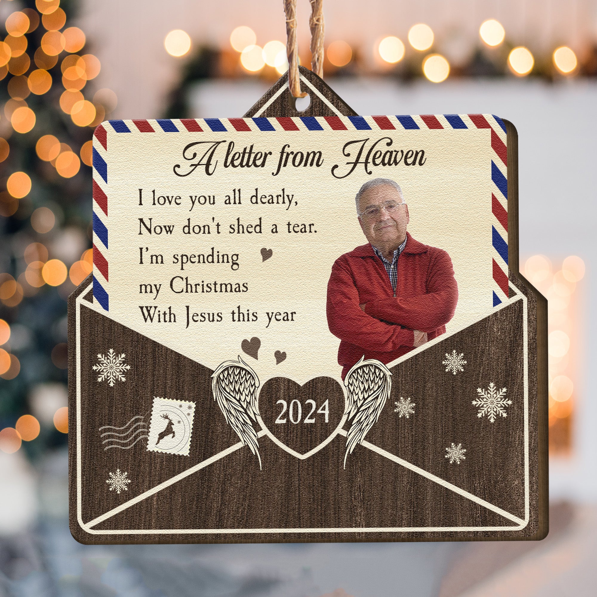 I Love You All Dearly - Personalized Wooden Photo Ornament