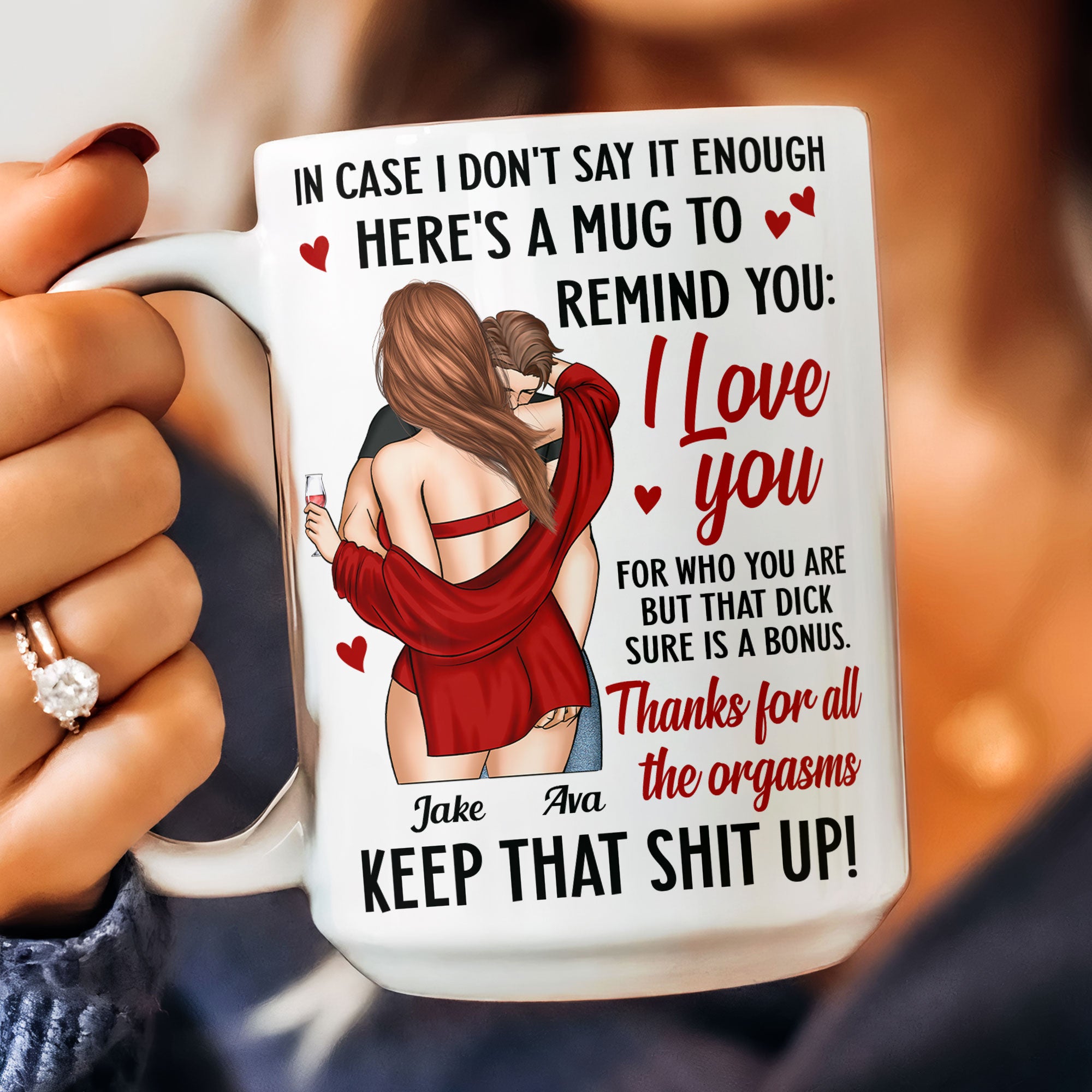 I Love You For Who You Are But That D*ck Sure Is A Bonus Funny Mug - Personalized Mug