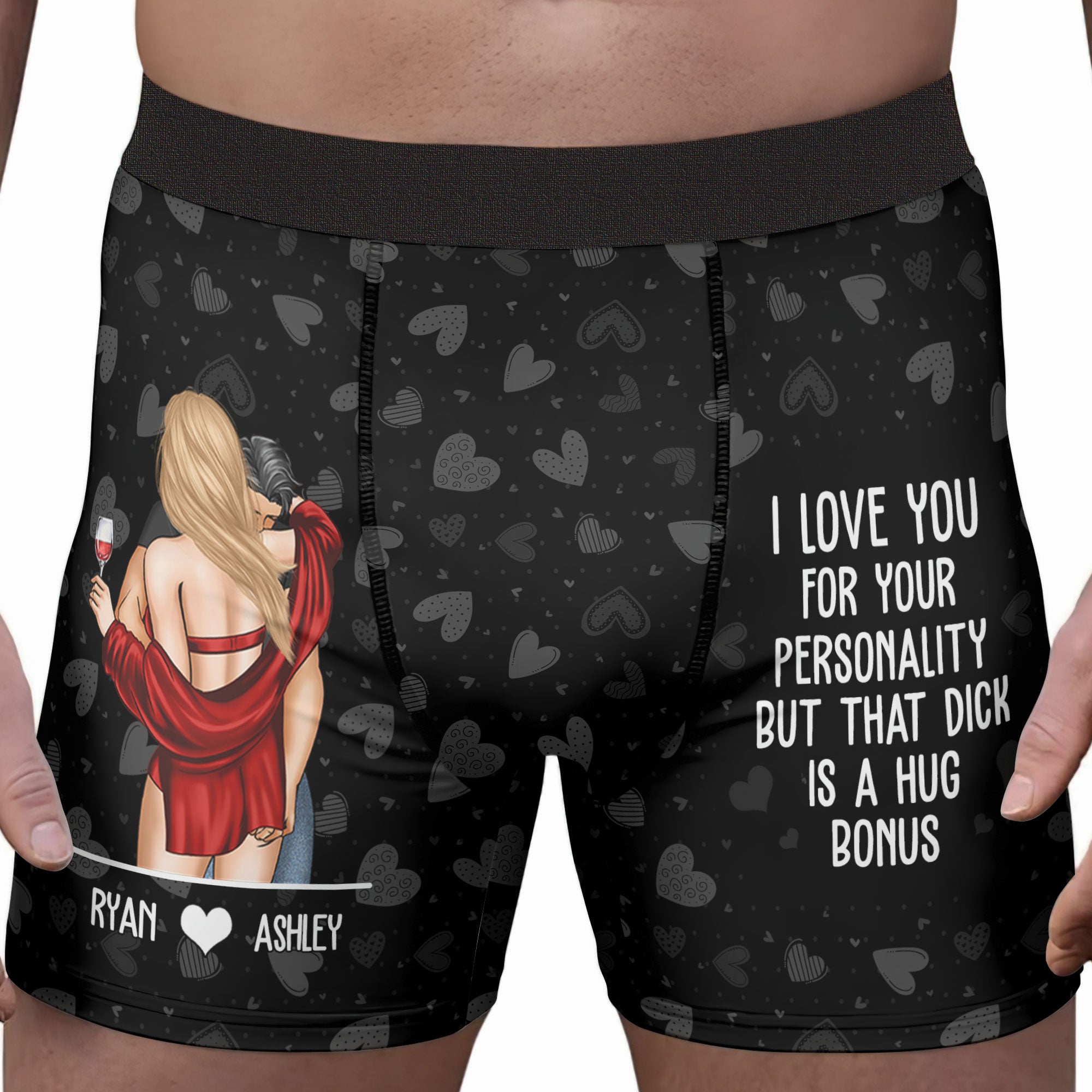 I Love You For Your Personality - Personalized Men's Boxer Briefs