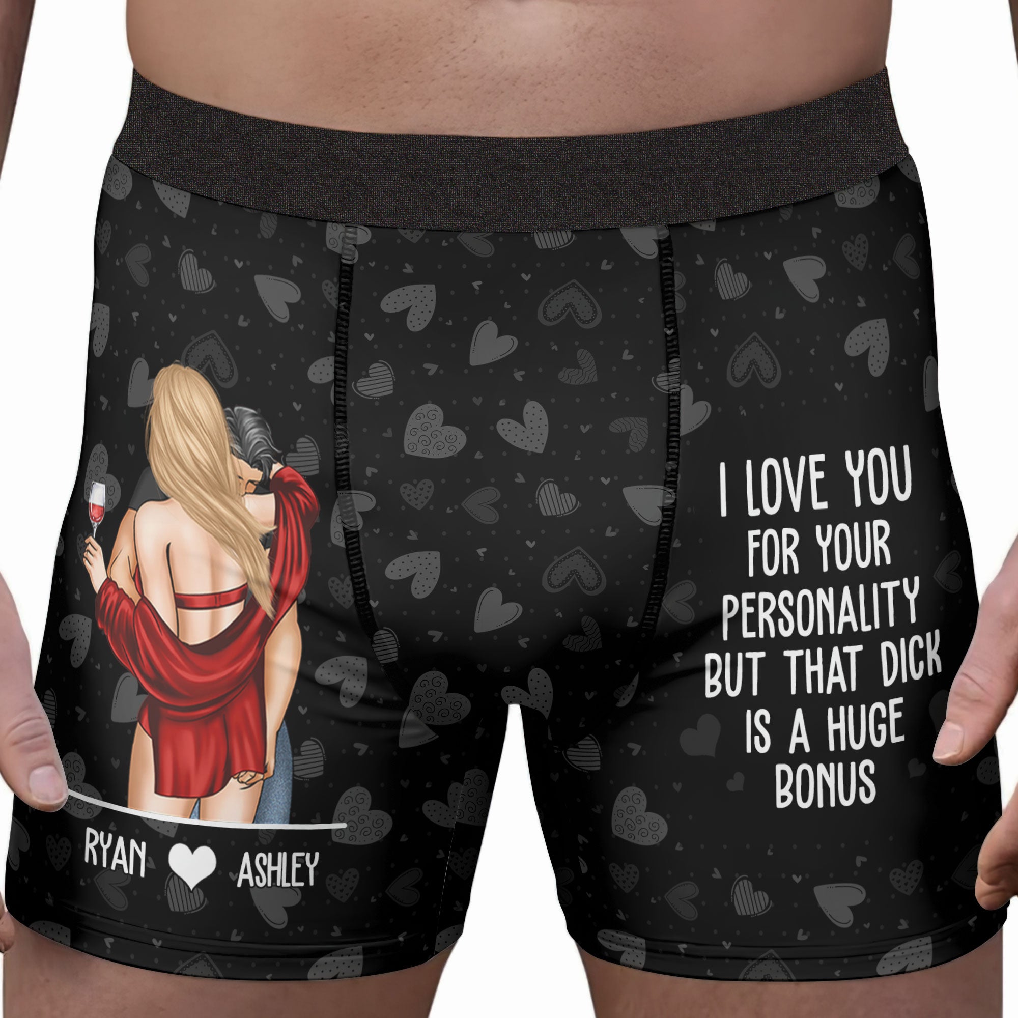 I Love You For Your Personality - Personalized Men's Boxer Briefs